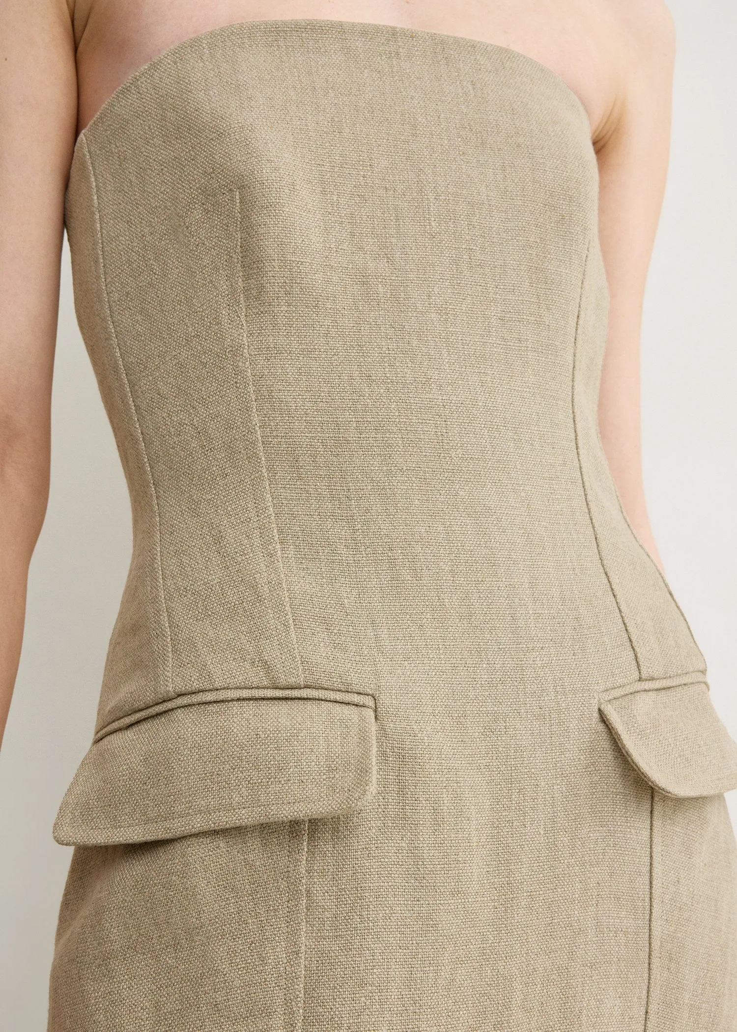 Strapless pocket dress beige sold by Toteme product image thumbnail 5