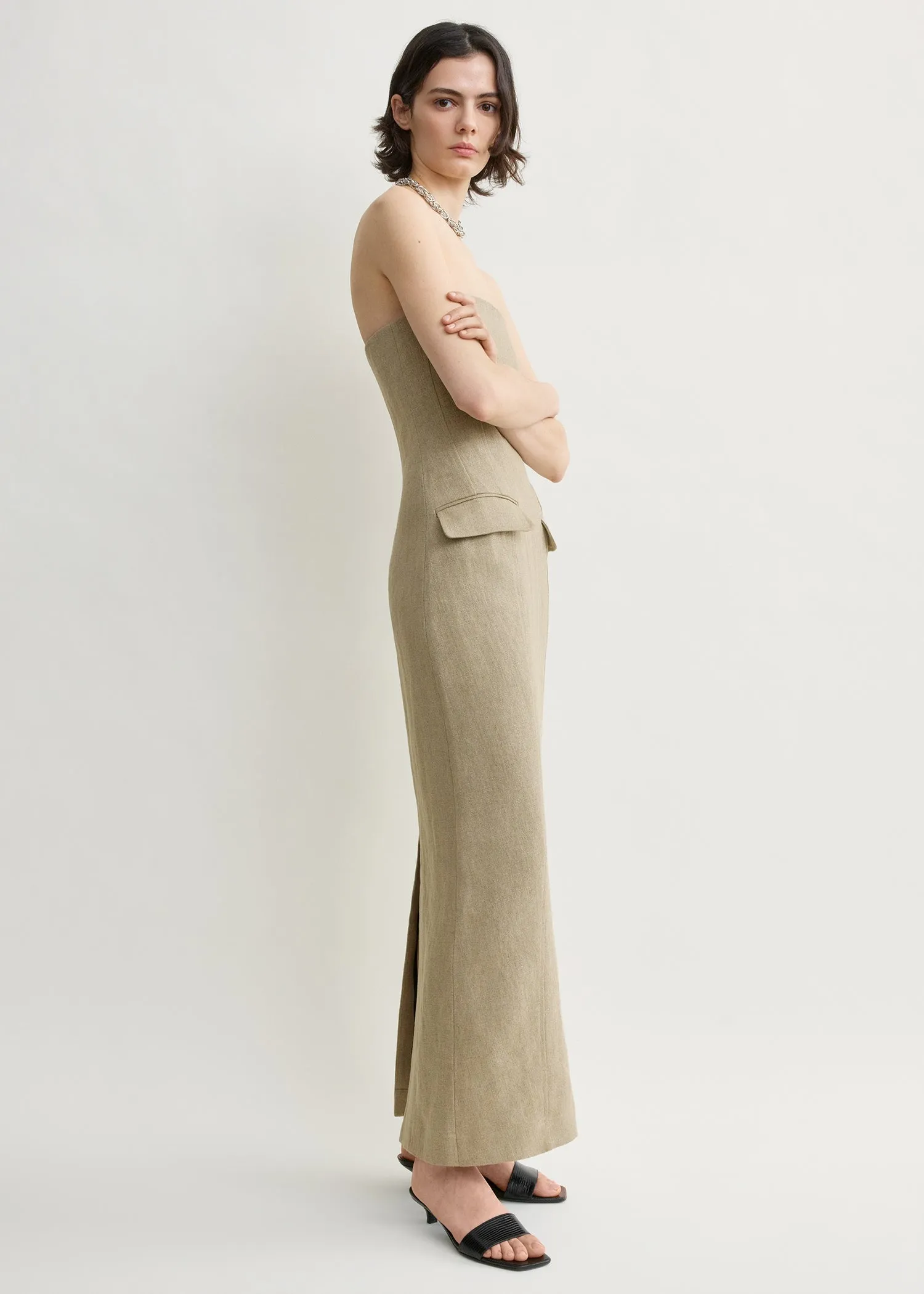 Strapless pocket dress beige sold by Toteme product image thumbnail 2
