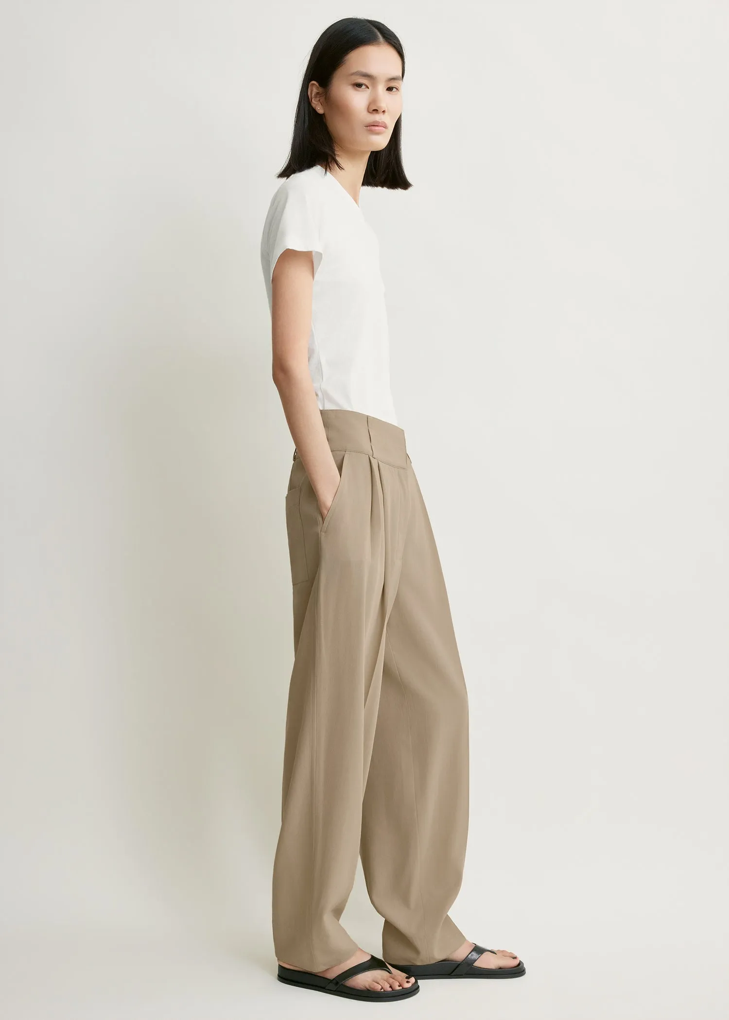 Draped balloon trousers overcast beige sold by Toteme product image thumbnail 2