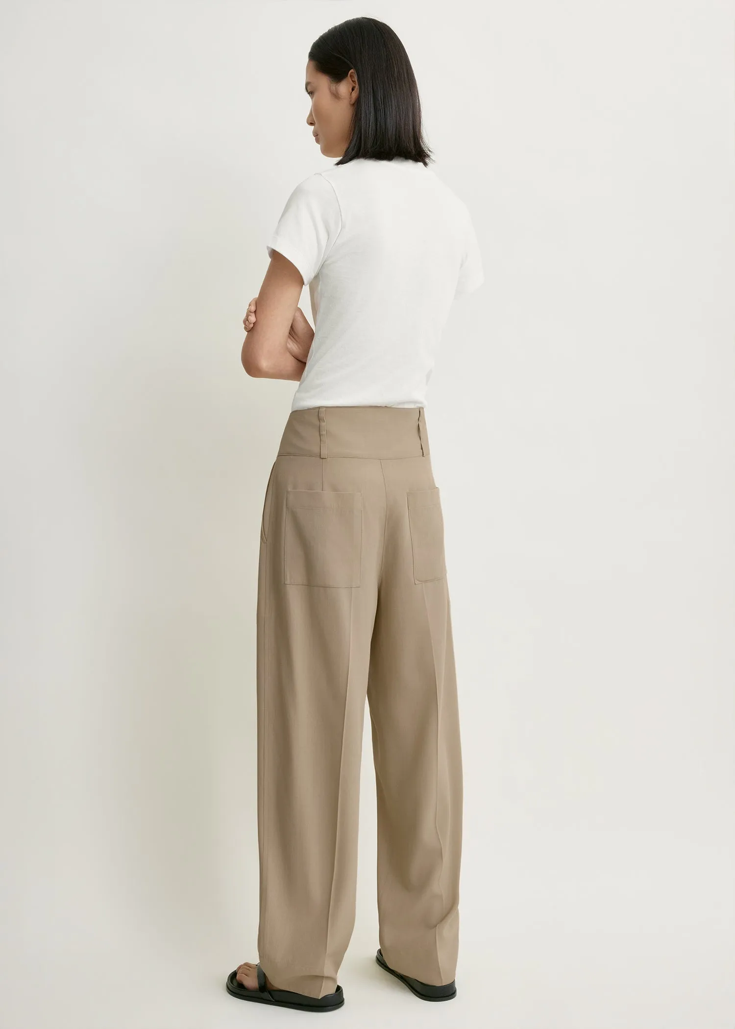 Draped balloon trousers overcast beige sold by Toteme product image thumbnail 3