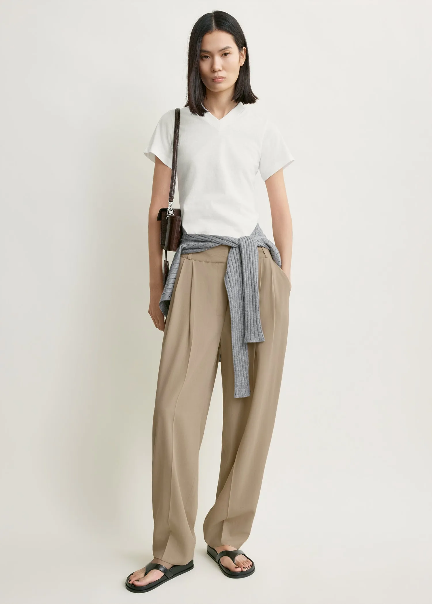 Draped balloon trousers overcast beige sold by Toteme