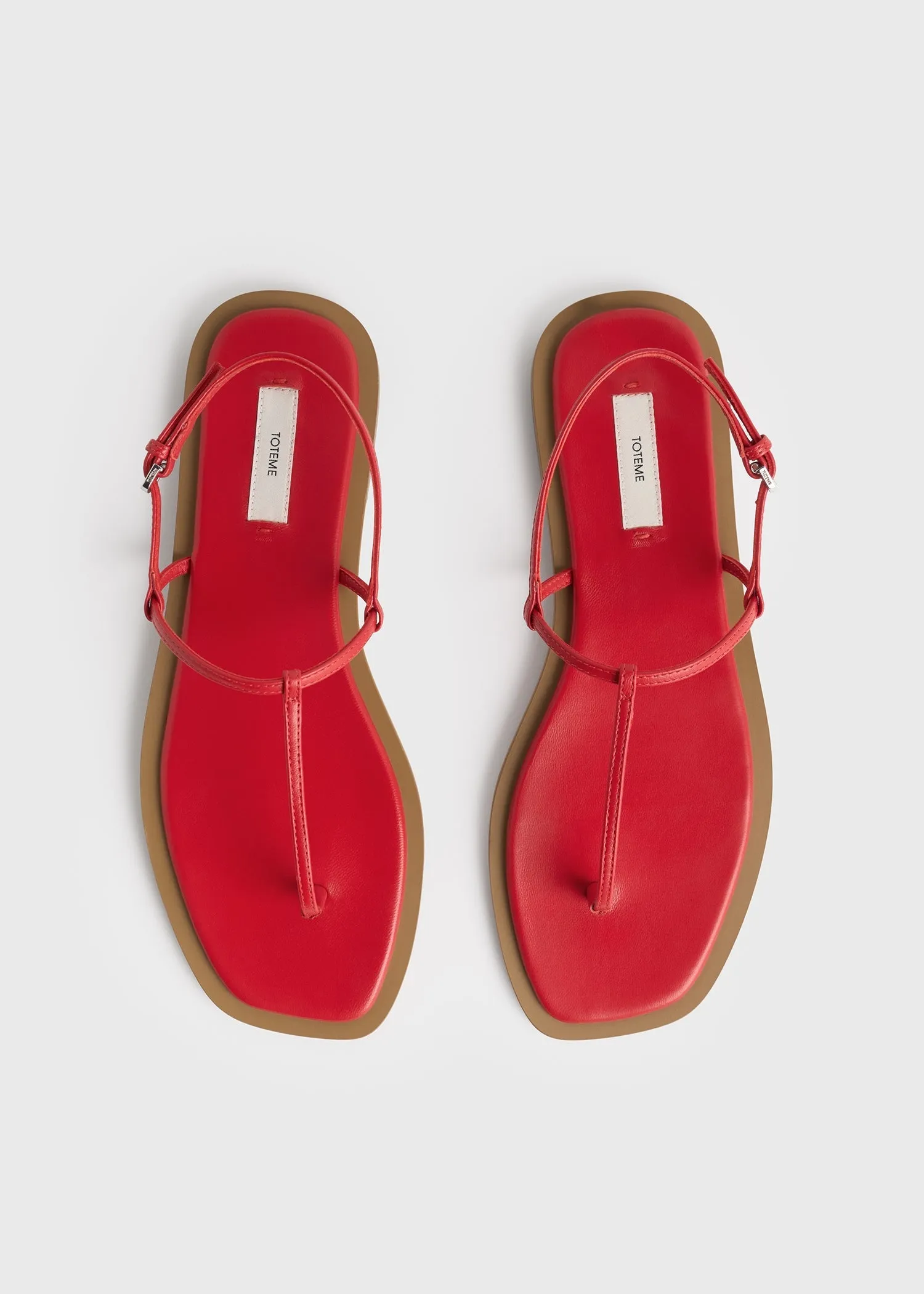 T-strap nappa sandals red/desert sold by Toteme product image thumbnail 5