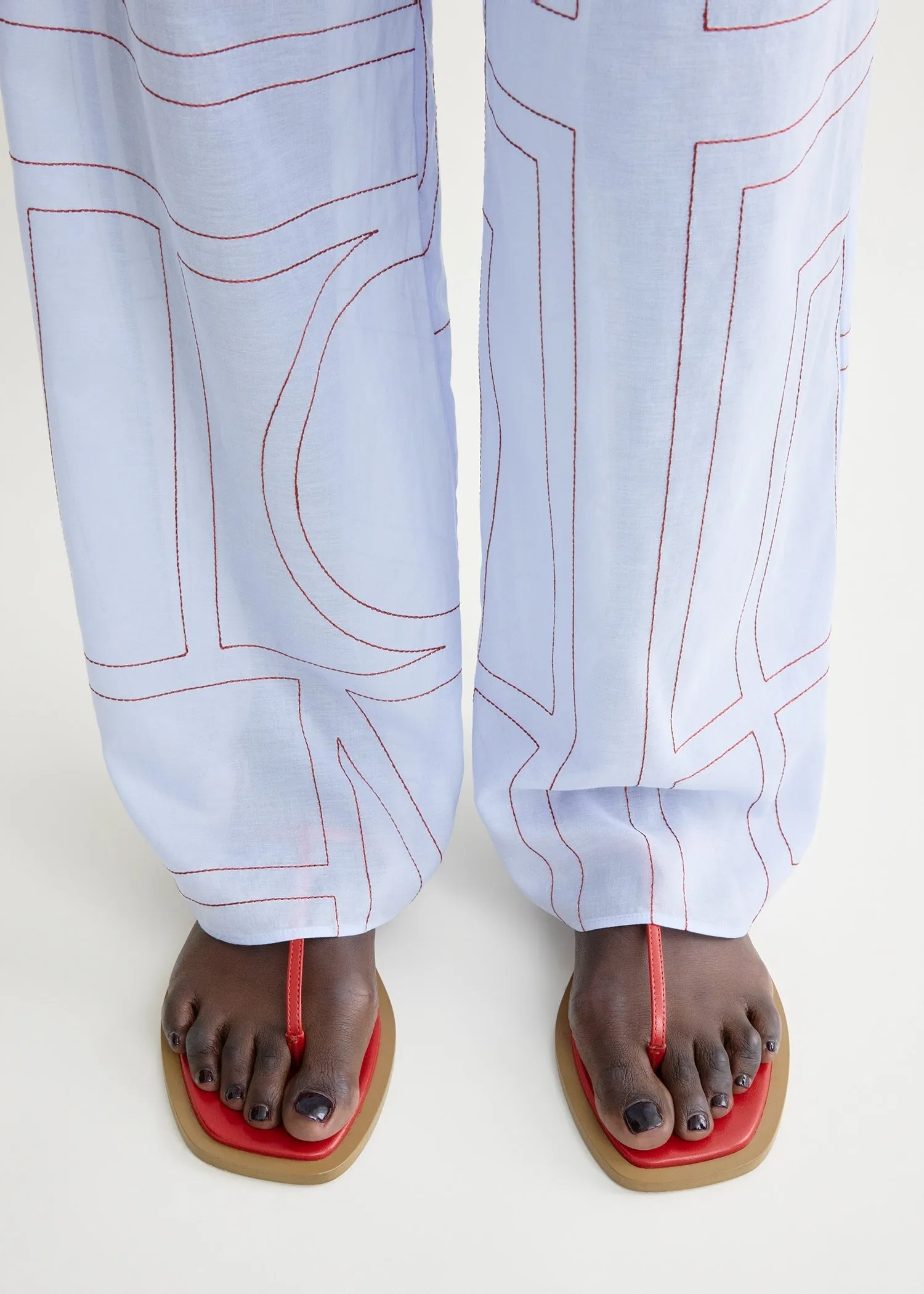 T-strap nappa sandals red/desert sold by Toteme product image thumbnail 2