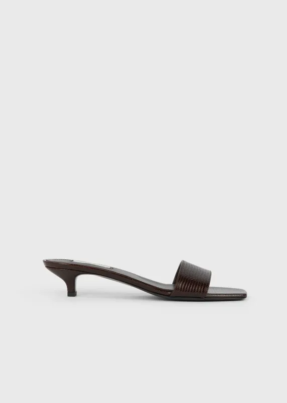 Slim lizard-embossed bandeau mules brown made by Toteme