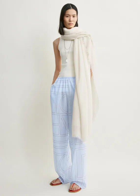 Monogram cotton-blend pj bottoms sky made by Toteme