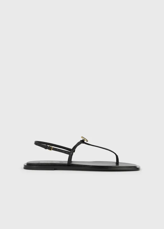 T-strap nappa sandals black made by Toteme