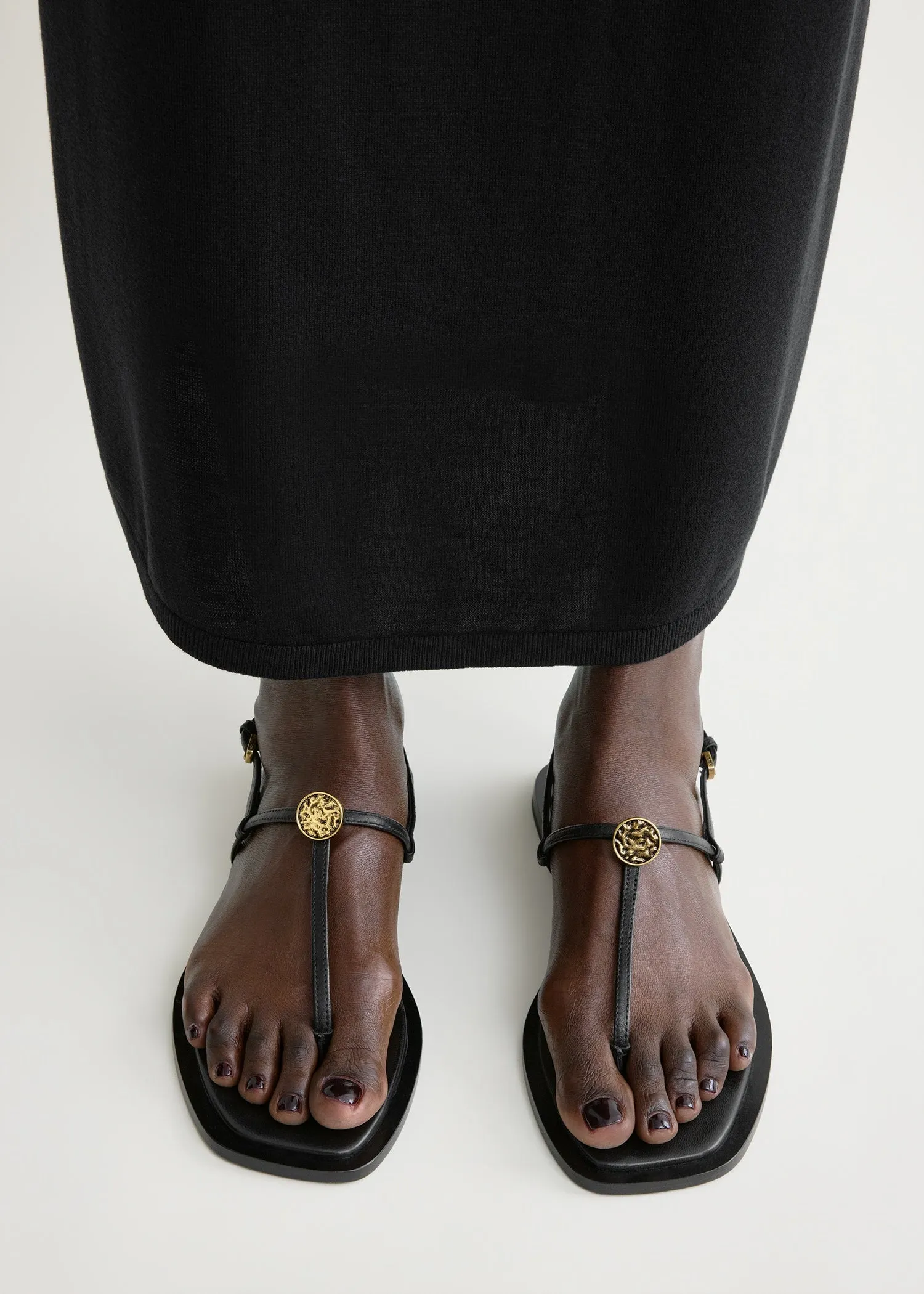 T-strap nappa sandals black sold by Toteme product image thumbnail 2