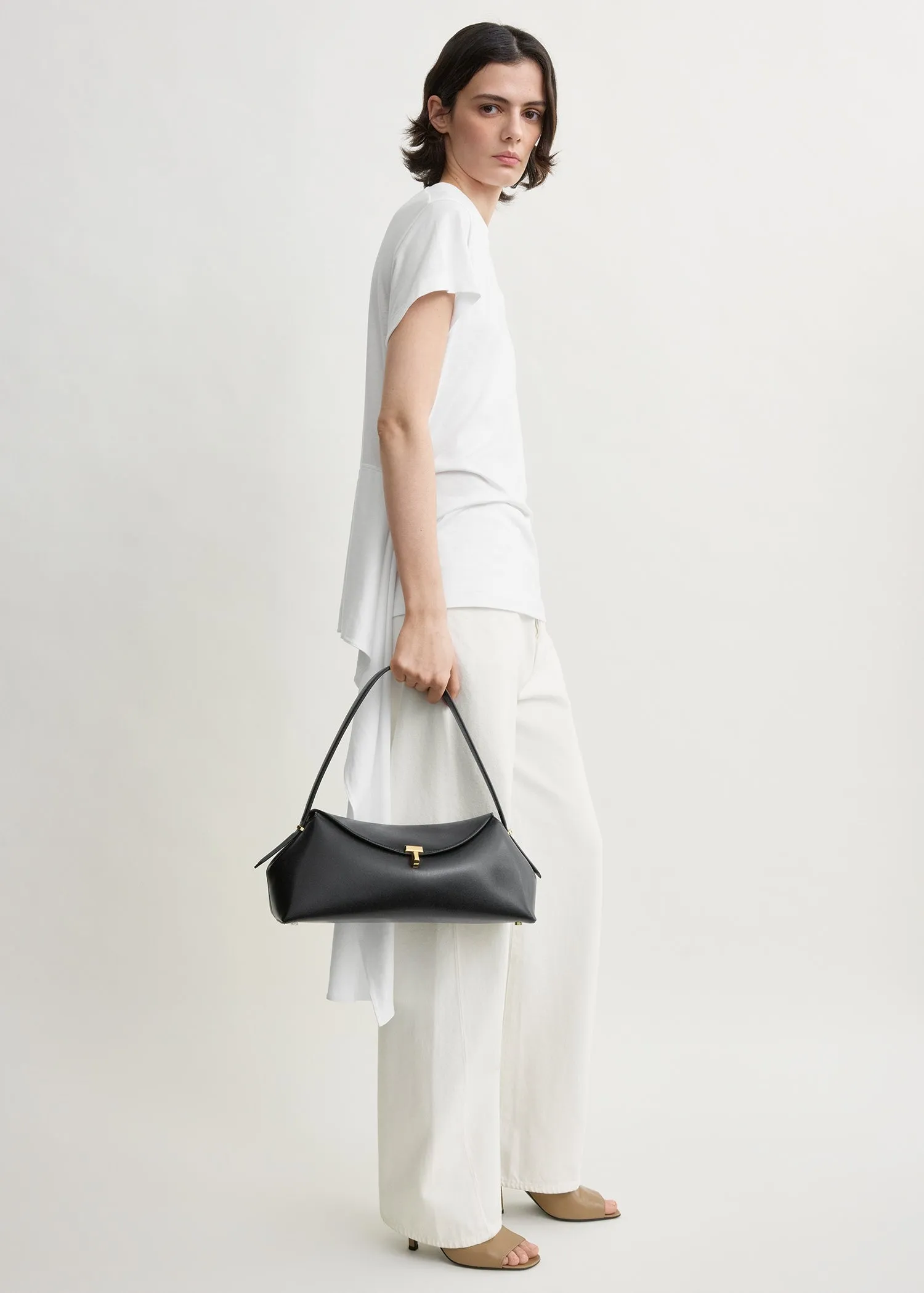 T-lock leather shoulder black sold by Toteme product image thumbnail 3