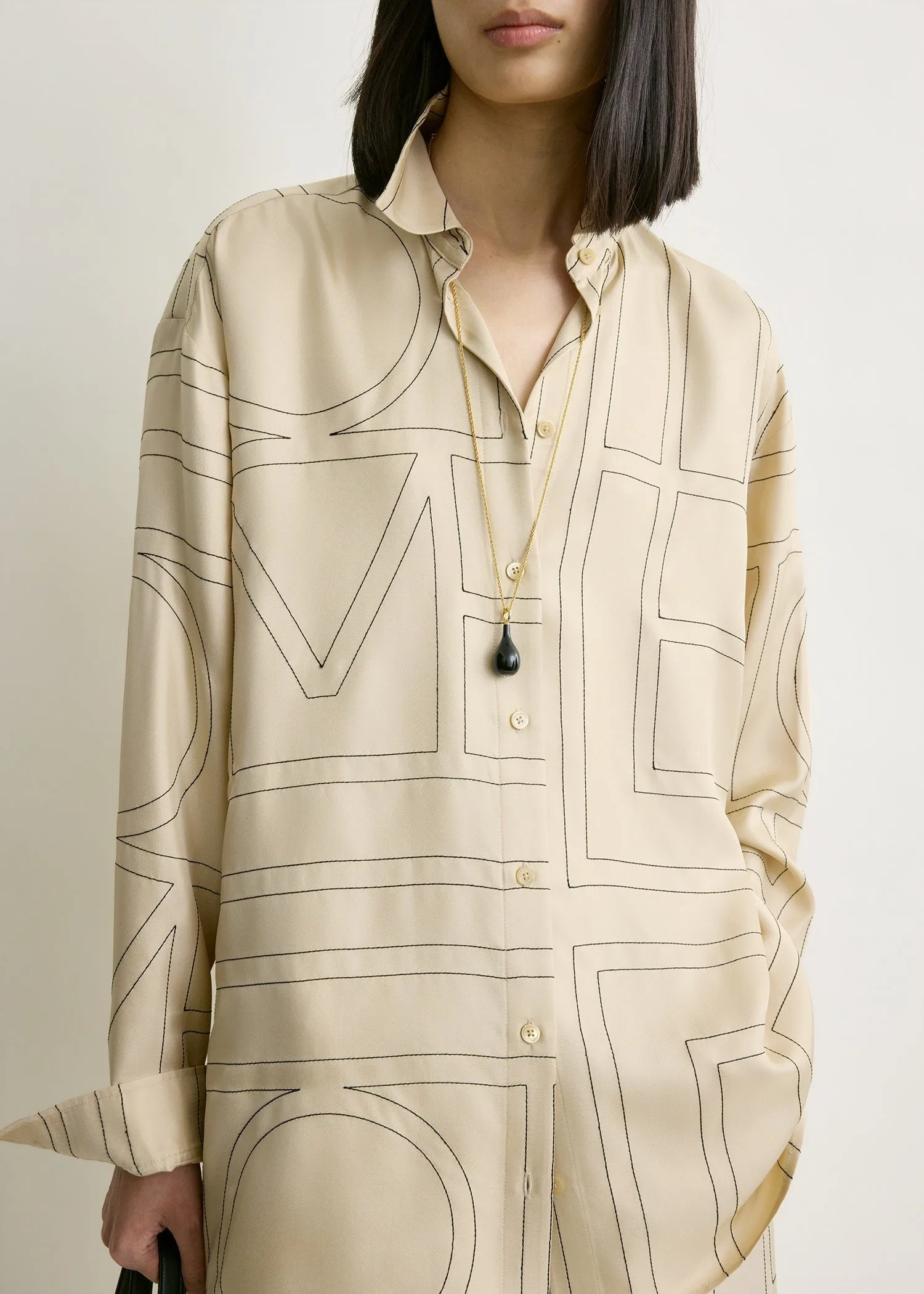 Classic embroidered shirt ivory sold by Toteme product image thumbnail 4