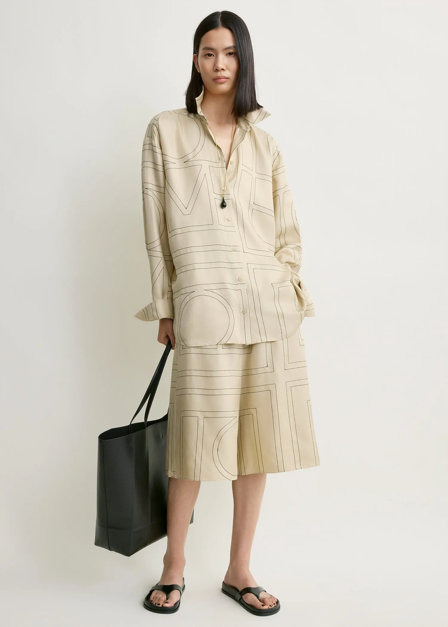 Classic embroidered shirt ivory sold by Toteme