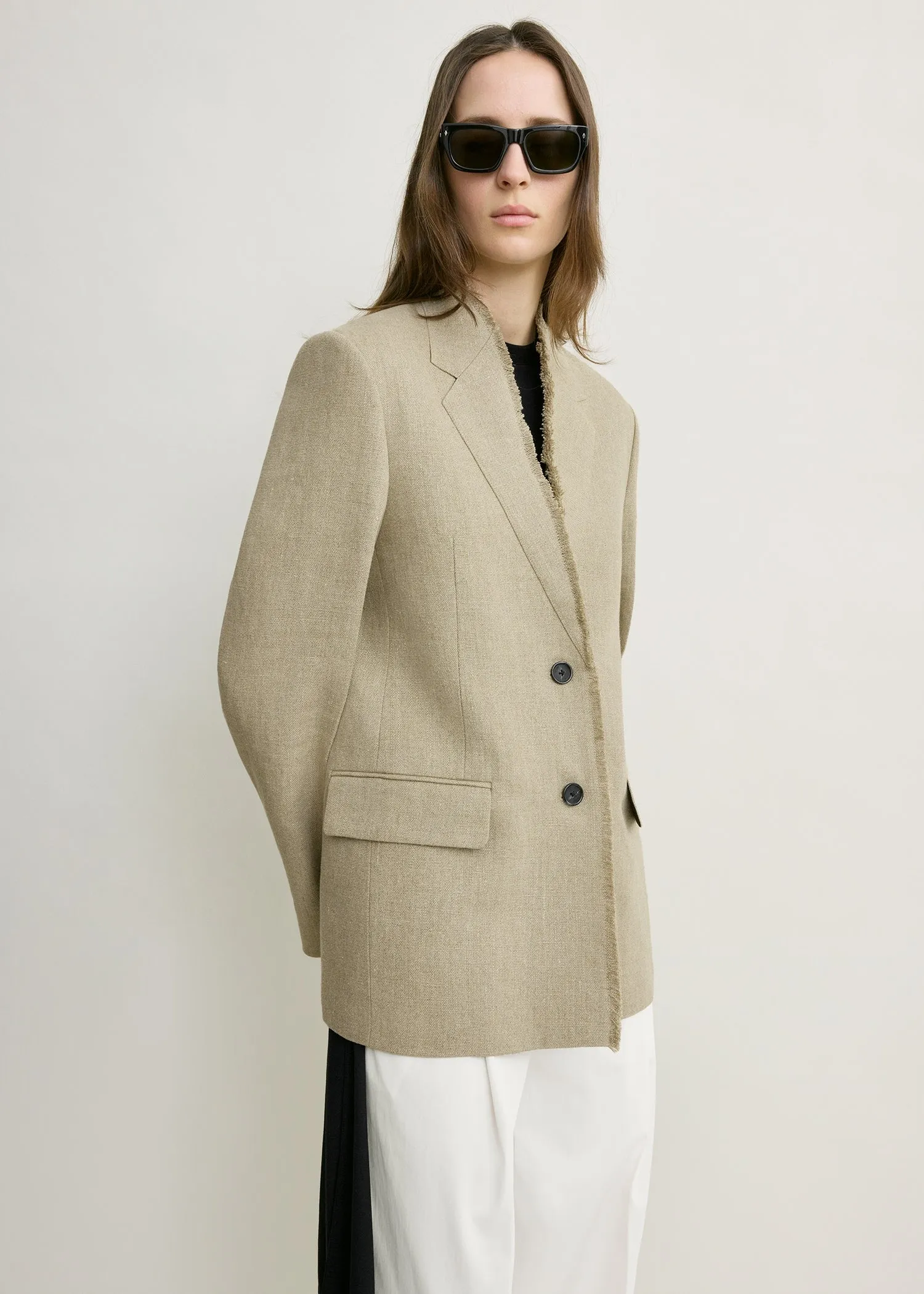 Raw lapel jacket beige sold by Toteme product image thumbnail 4