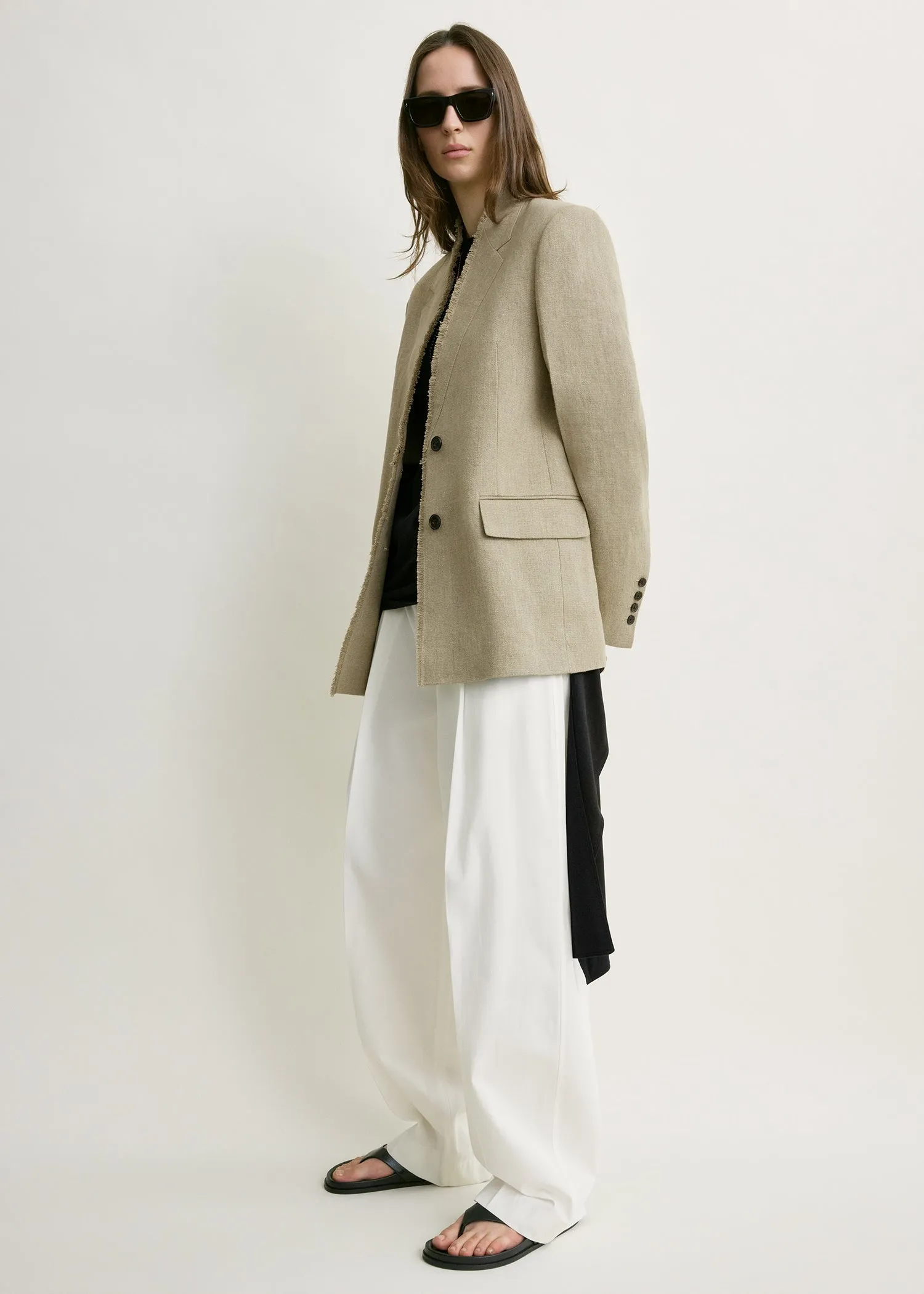 Raw lapel jacket beige sold by Toteme product image thumbnail 2