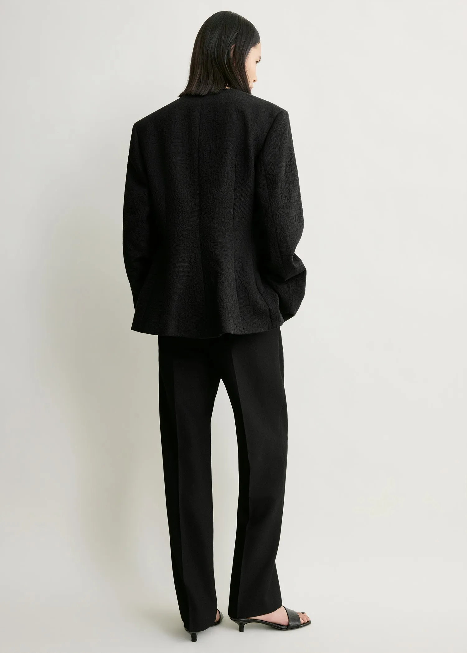 Jacquard cotton jacket black sold by Toteme product image thumbnail 3