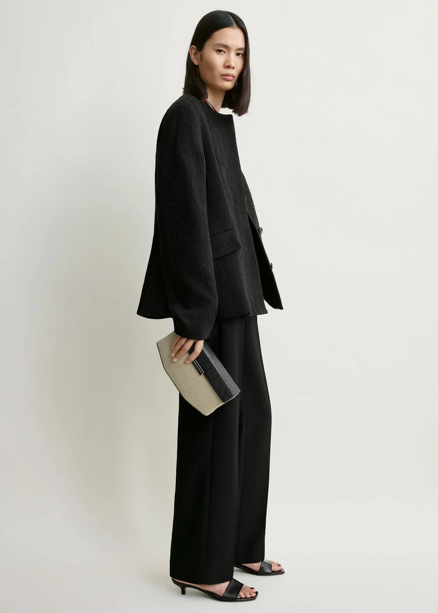 Jacquard cotton jacket black sold by Toteme product image thumbnail 2