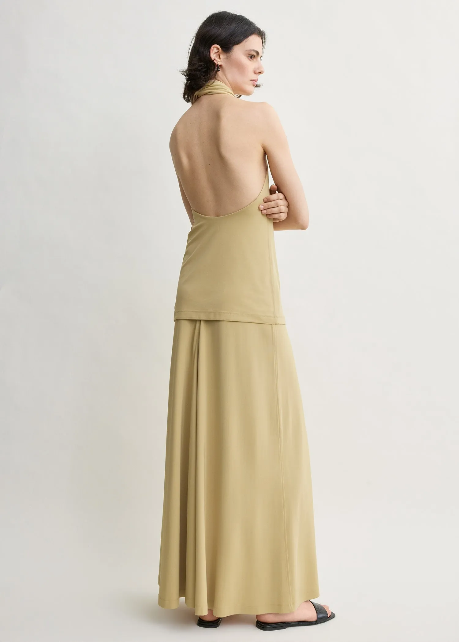 Twisted jersey halter top chai sold by Toteme product image thumbnail 3