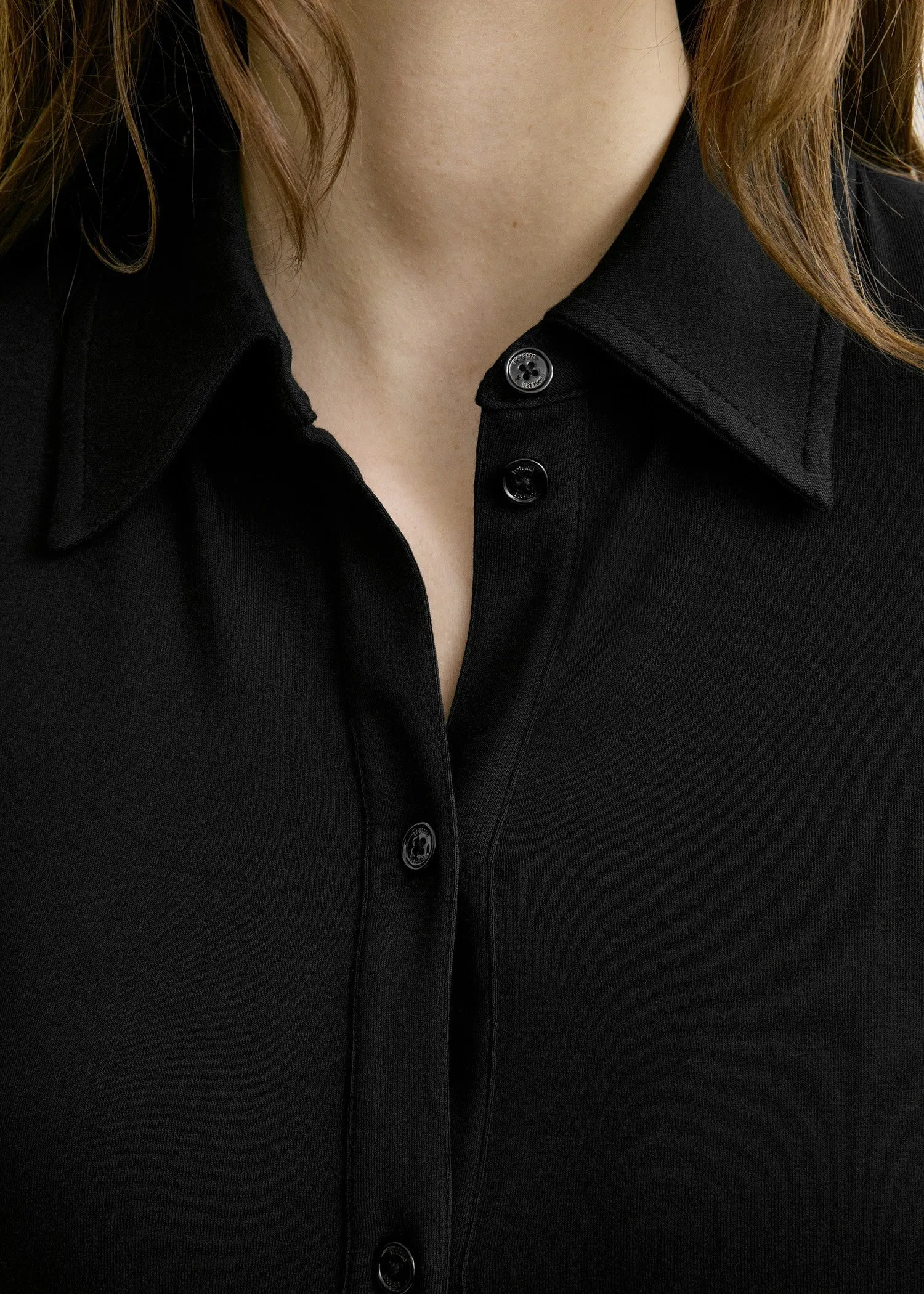 Fitted jersey shirt black sold by Toteme product image thumbnail 5