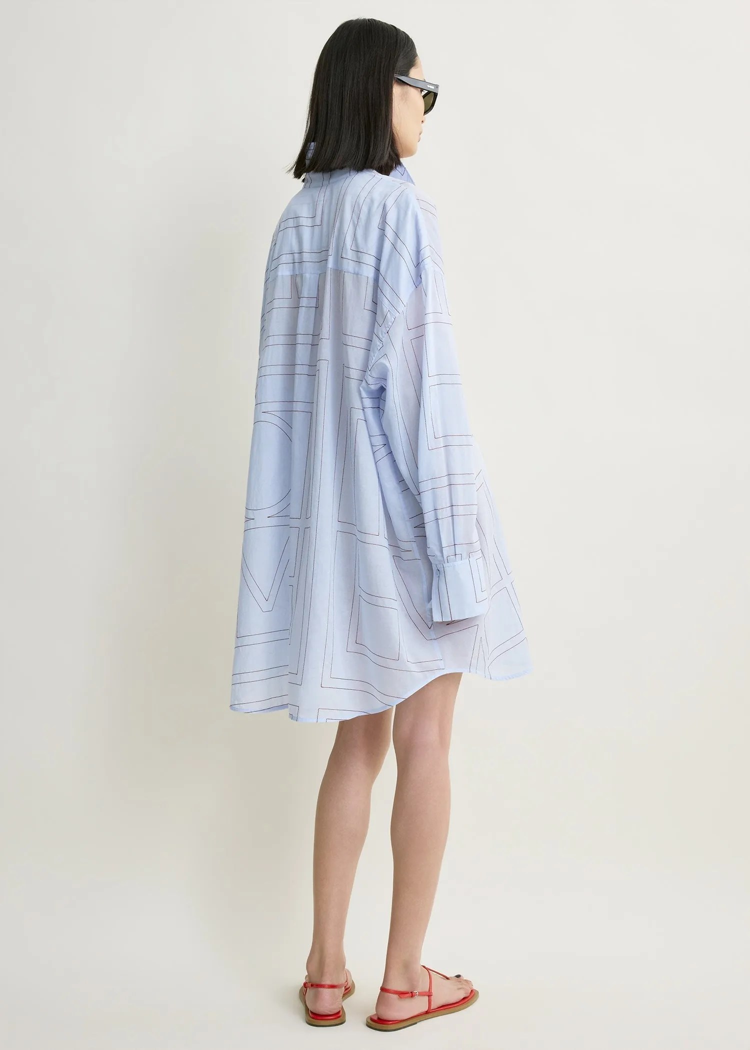 Long summer shirt sky/red sold by Toteme product image thumbnail 3