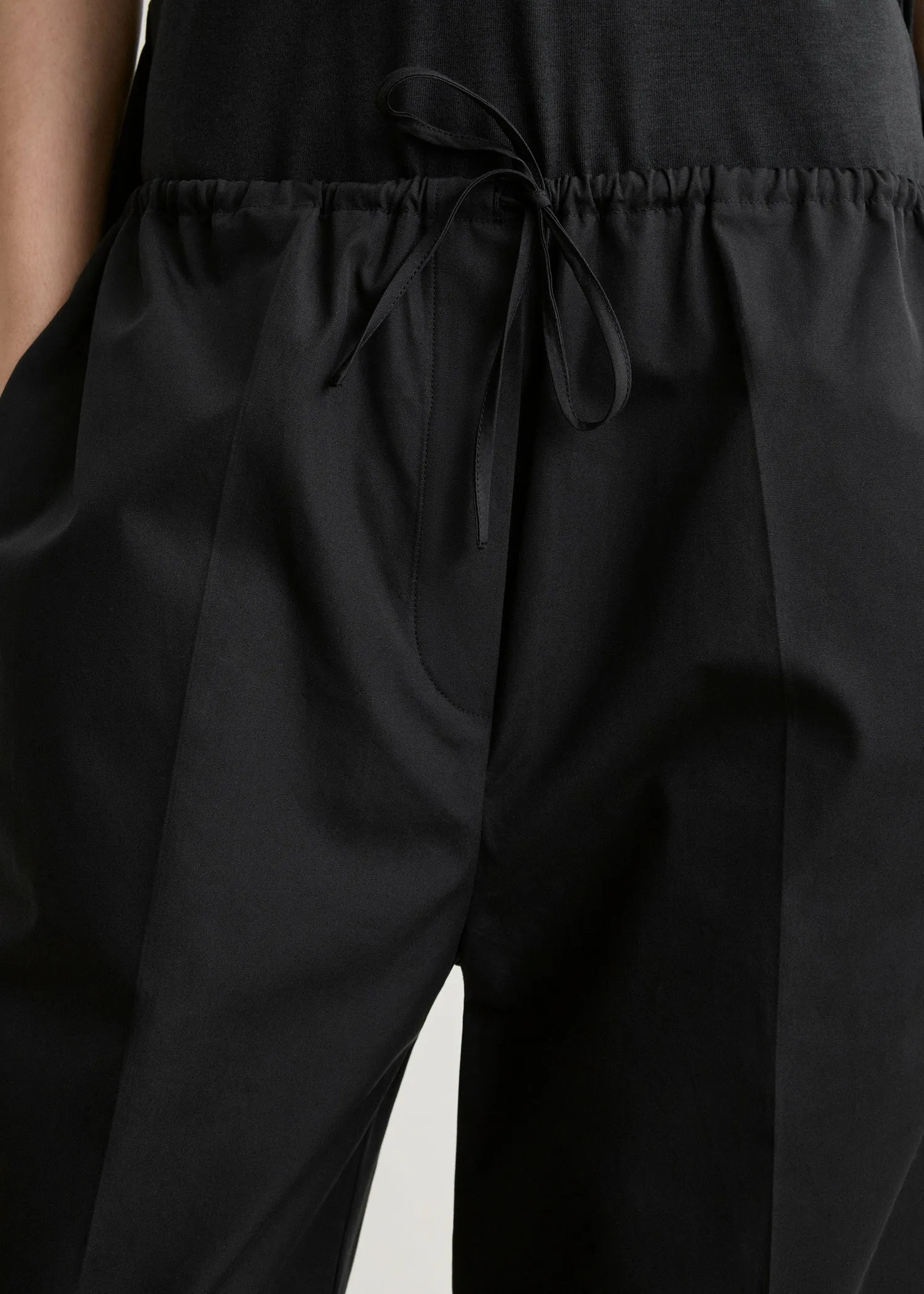 Drawstring cotton trousers black sold by Toteme product image thumbnail 5