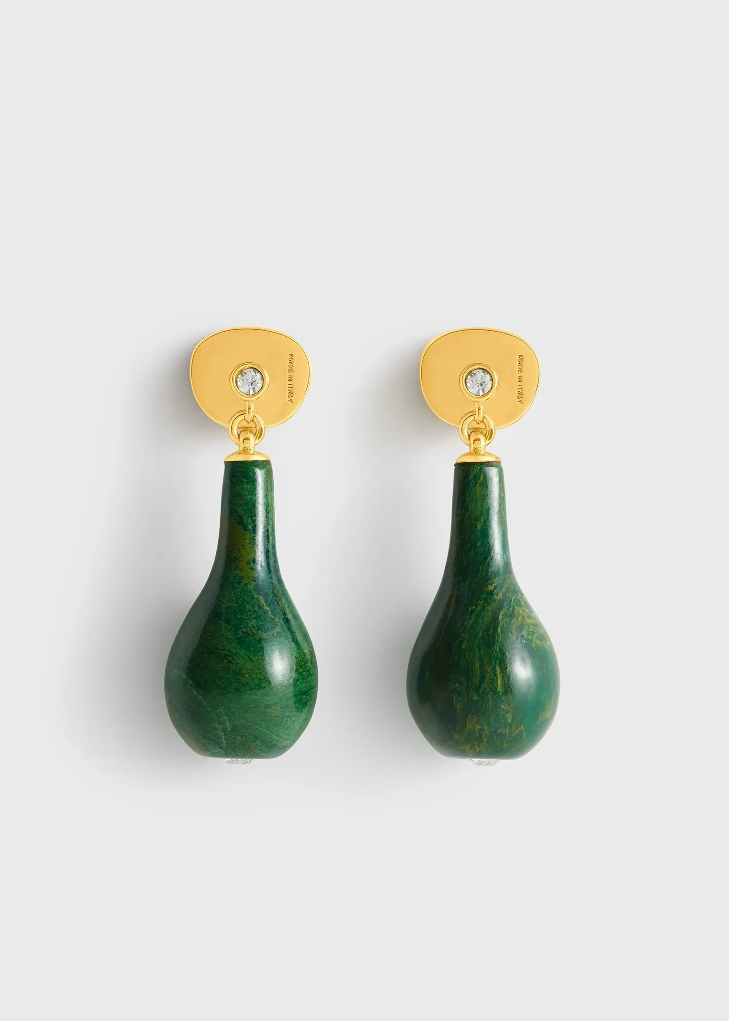 Jade drops dark green/gold sold by Toteme