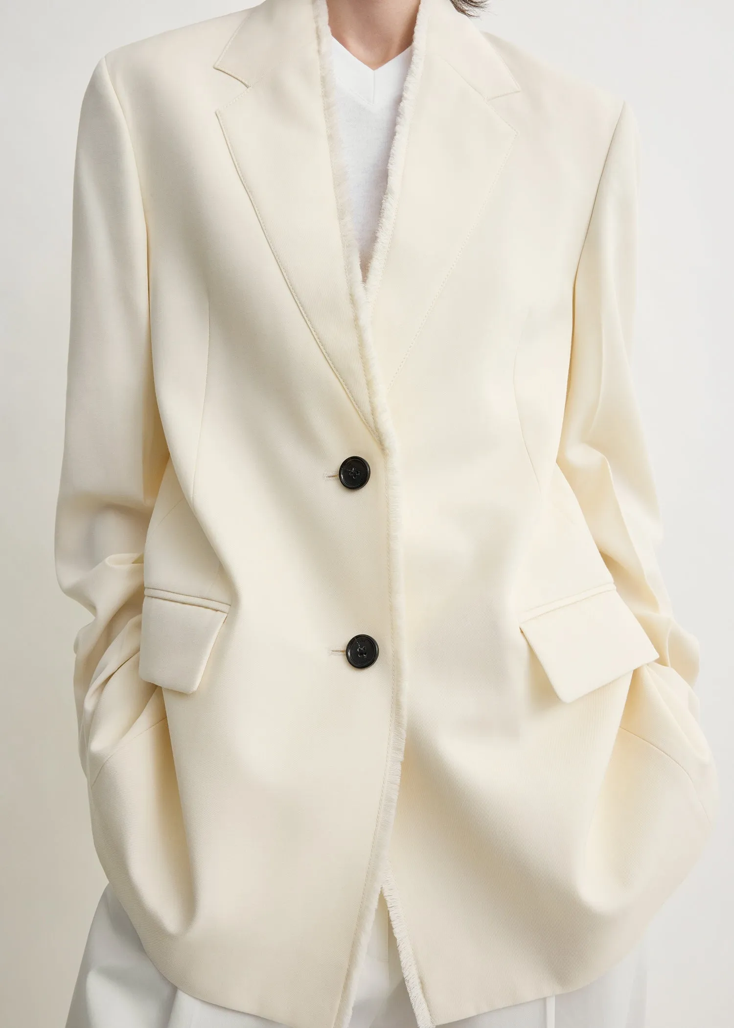 Raw lapel jacket ecru sold by Toteme product image thumbnail 5