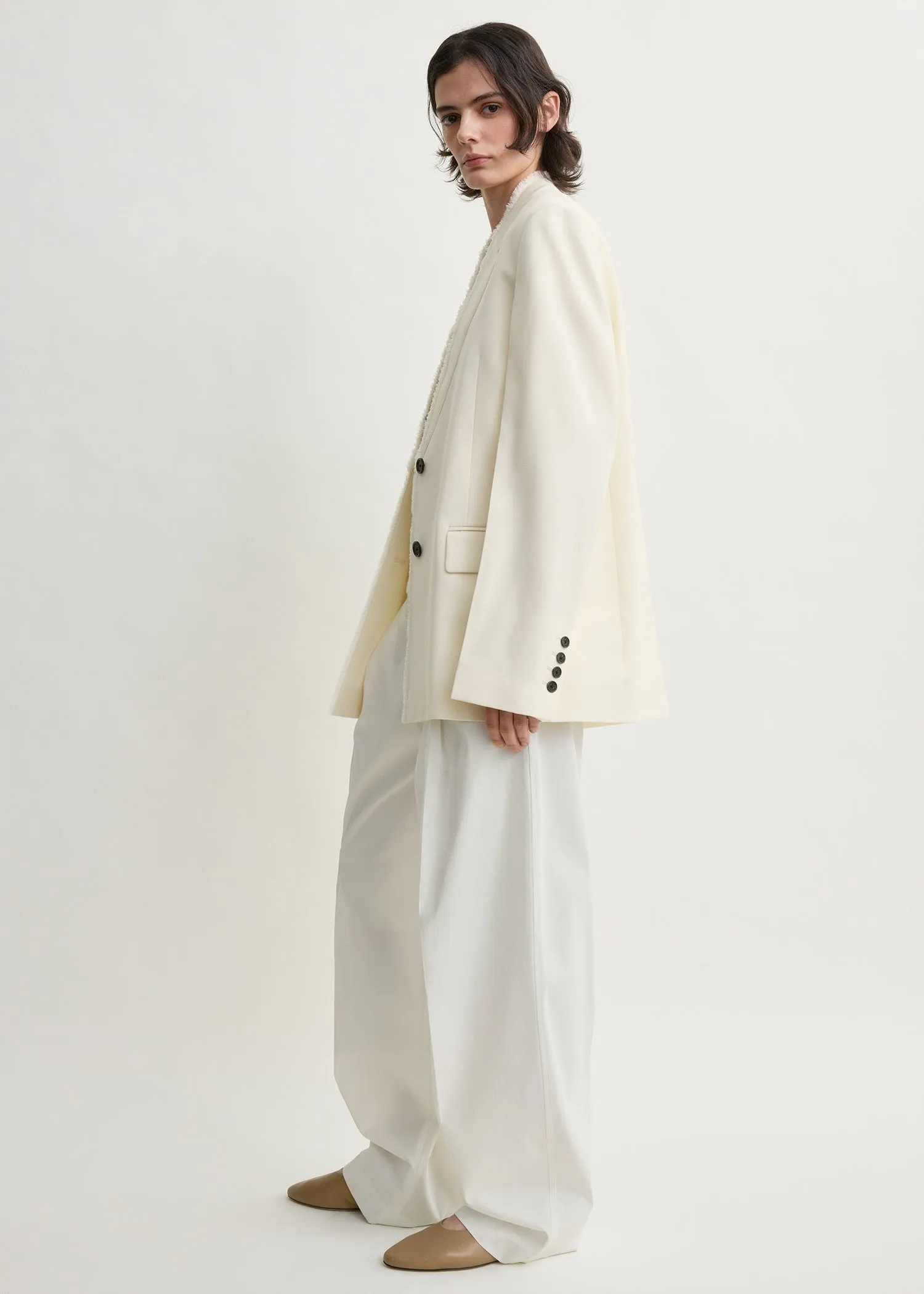 Raw lapel jacket ecru sold by Toteme product image thumbnail 2