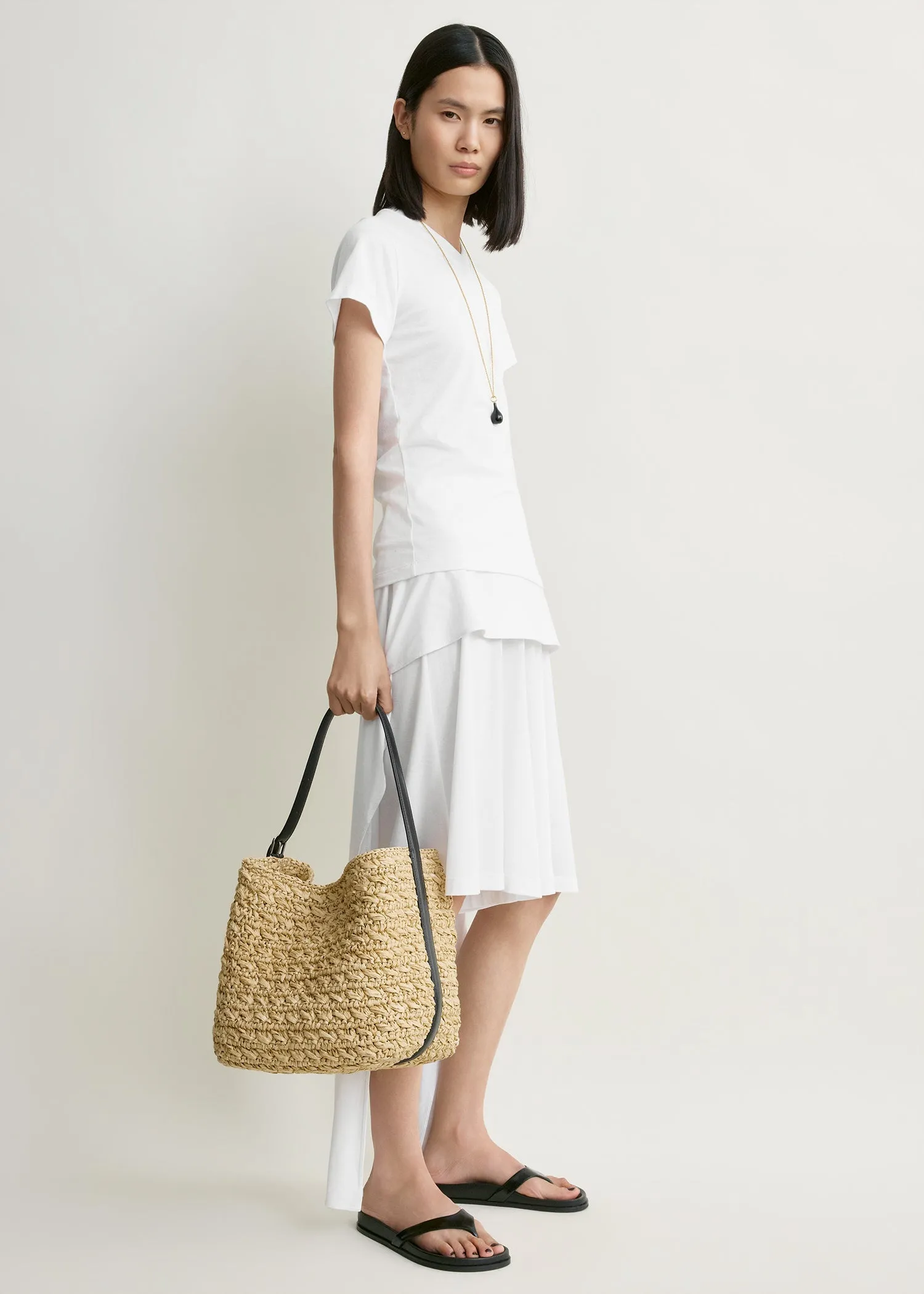 Medium belted paper raffia tote natural sold by Toteme product image thumbnail 2