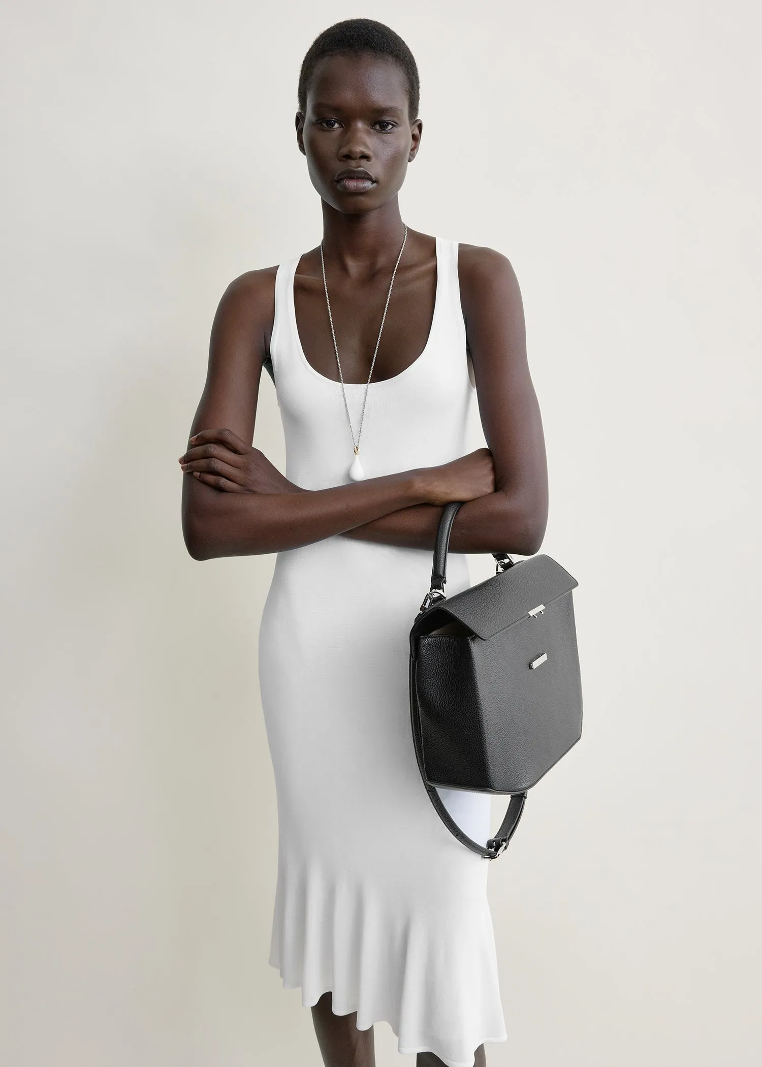 Fluted hem dress optic white sold by Toteme product image thumbnail 4