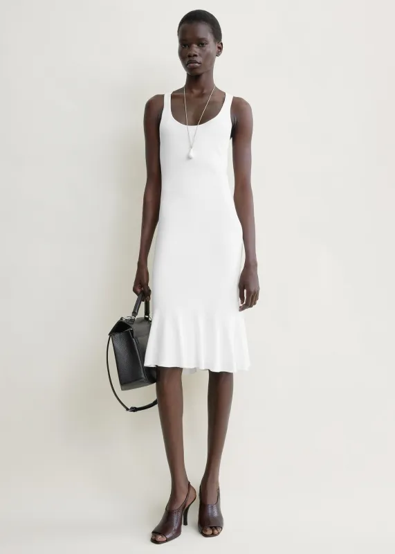 Fluted hem dress optic white made by Toteme