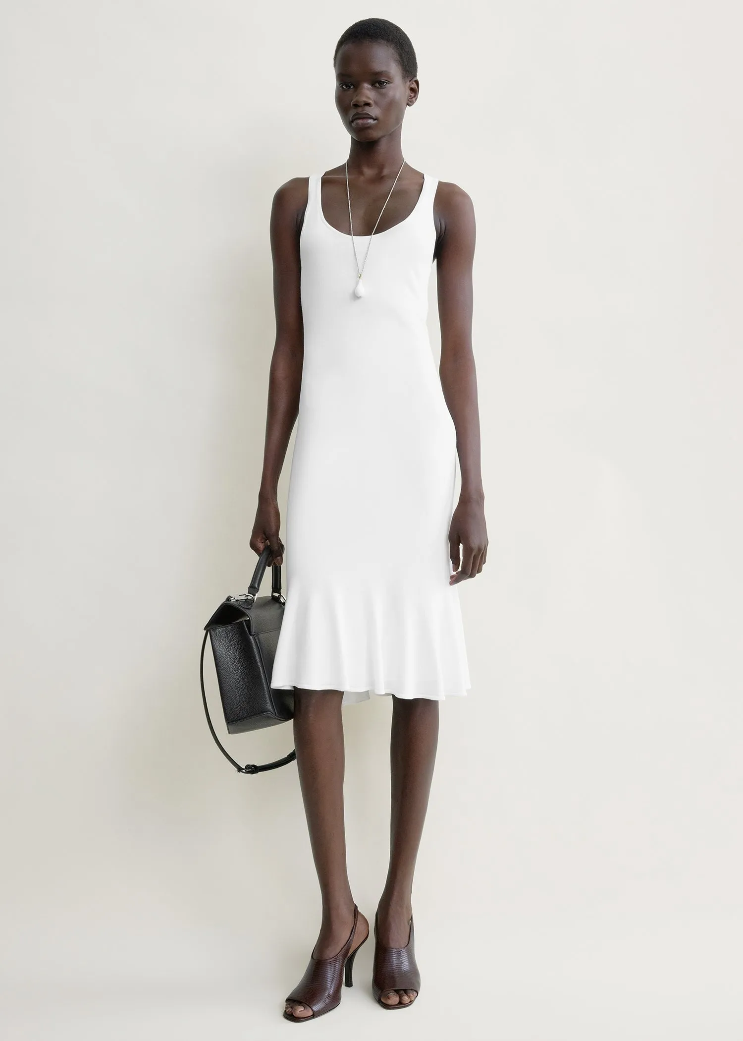 Fluted hem dress optic white sold by Toteme