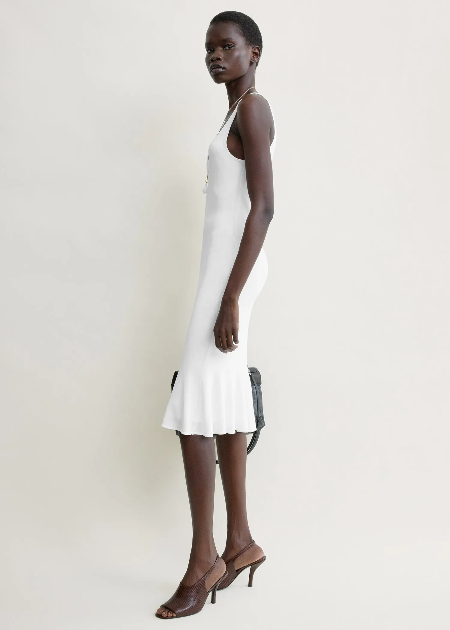 Fluted hem dress optic white sold by Toteme product image thumbnail 2