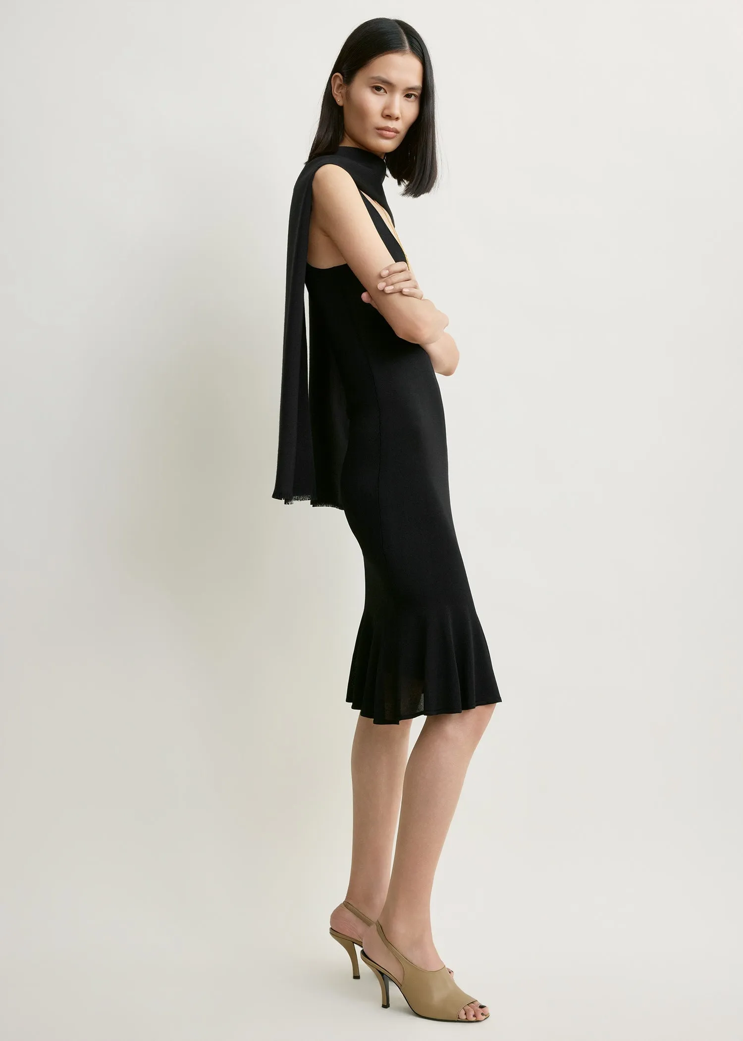 Fluted hem dress black sold by Toteme product image thumbnail 2