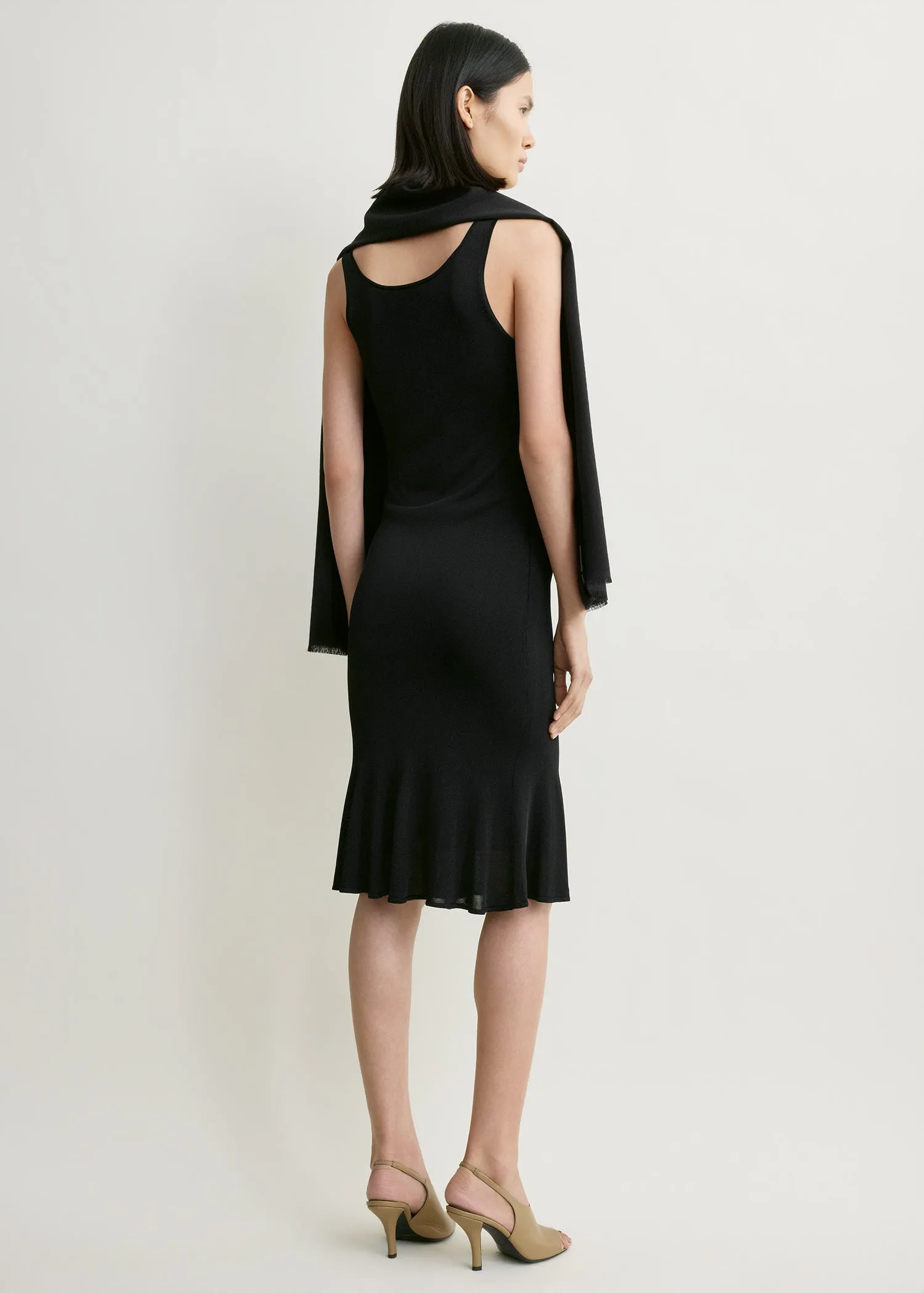 Fluted hem dress black sold by Toteme product image thumbnail 3