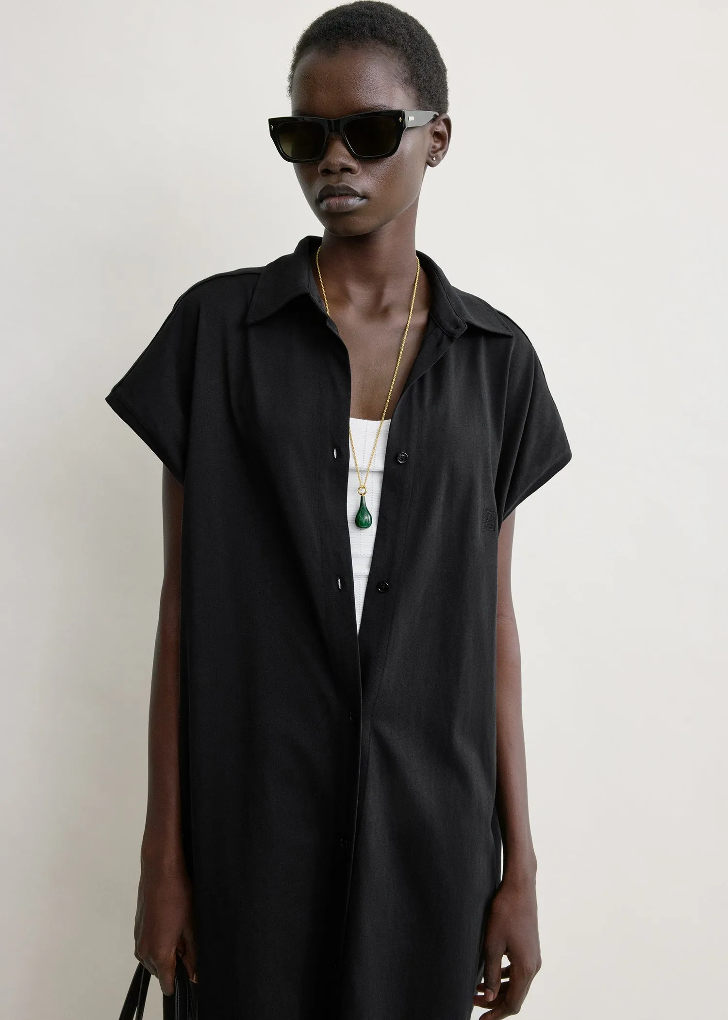 Jersey shirtdress black sold by Toteme product image thumbnail 4