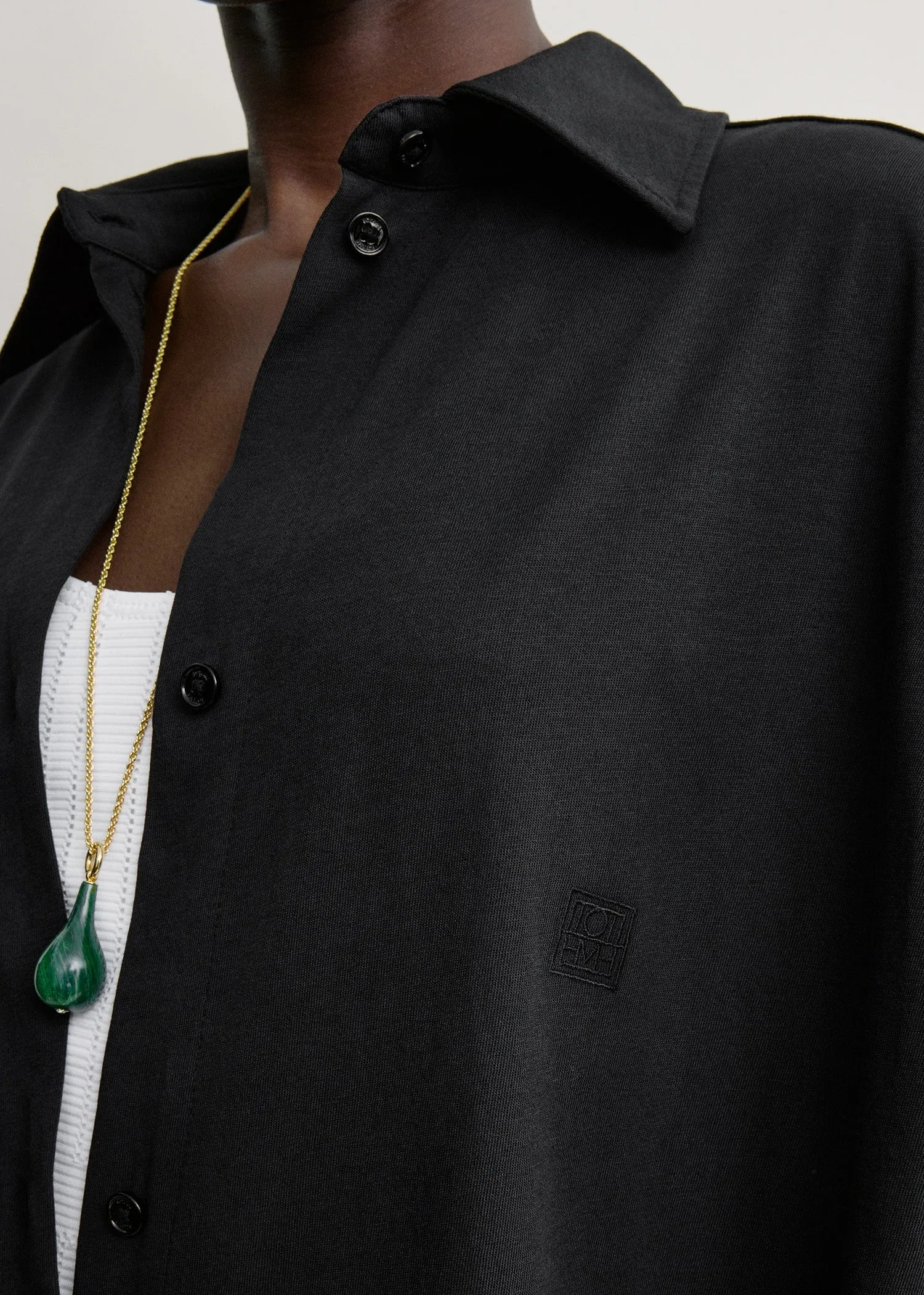 Jersey shirtdress black sold by Toteme product image thumbnail 5