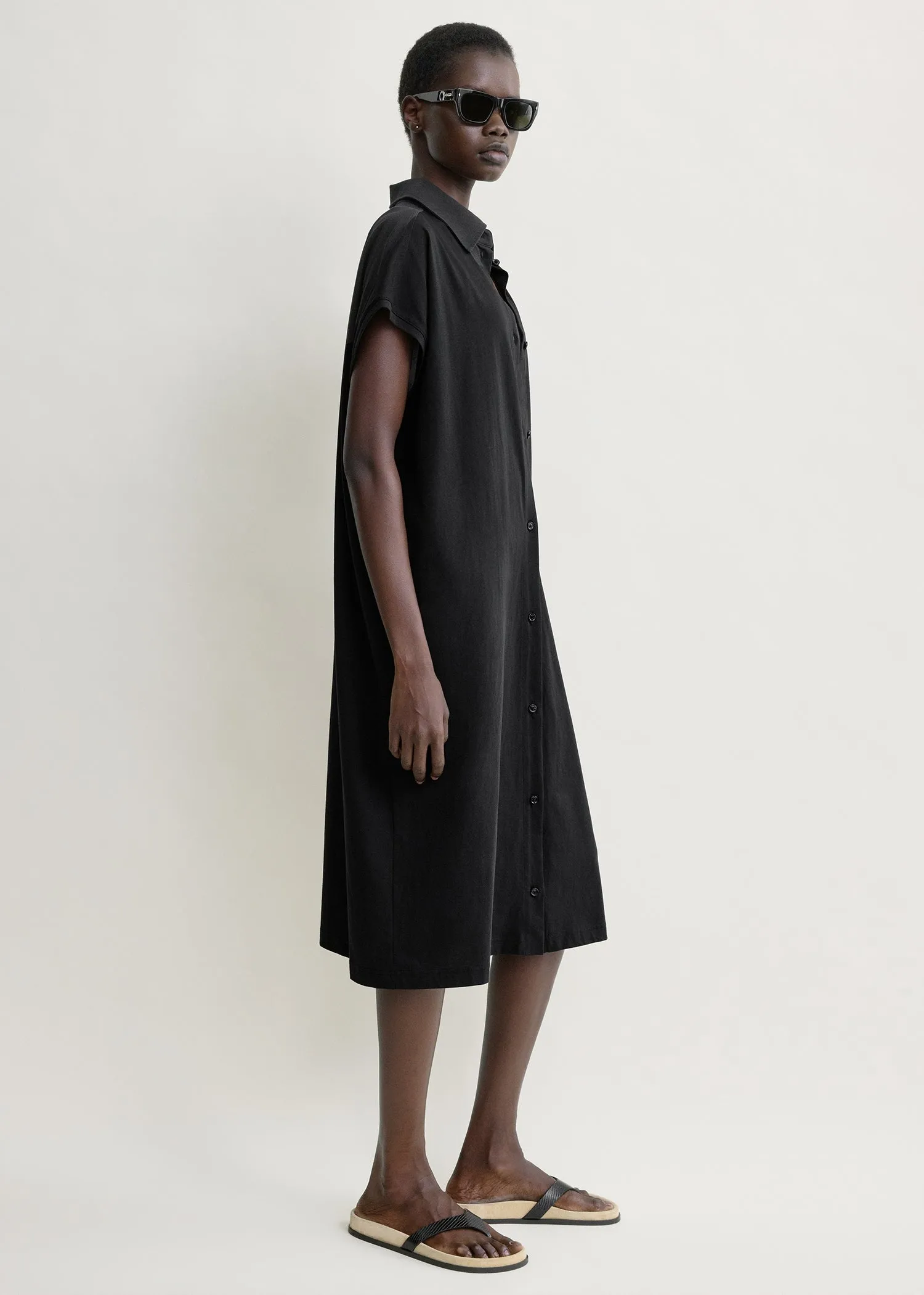 Jersey shirtdress black sold by Toteme product image thumbnail 2
