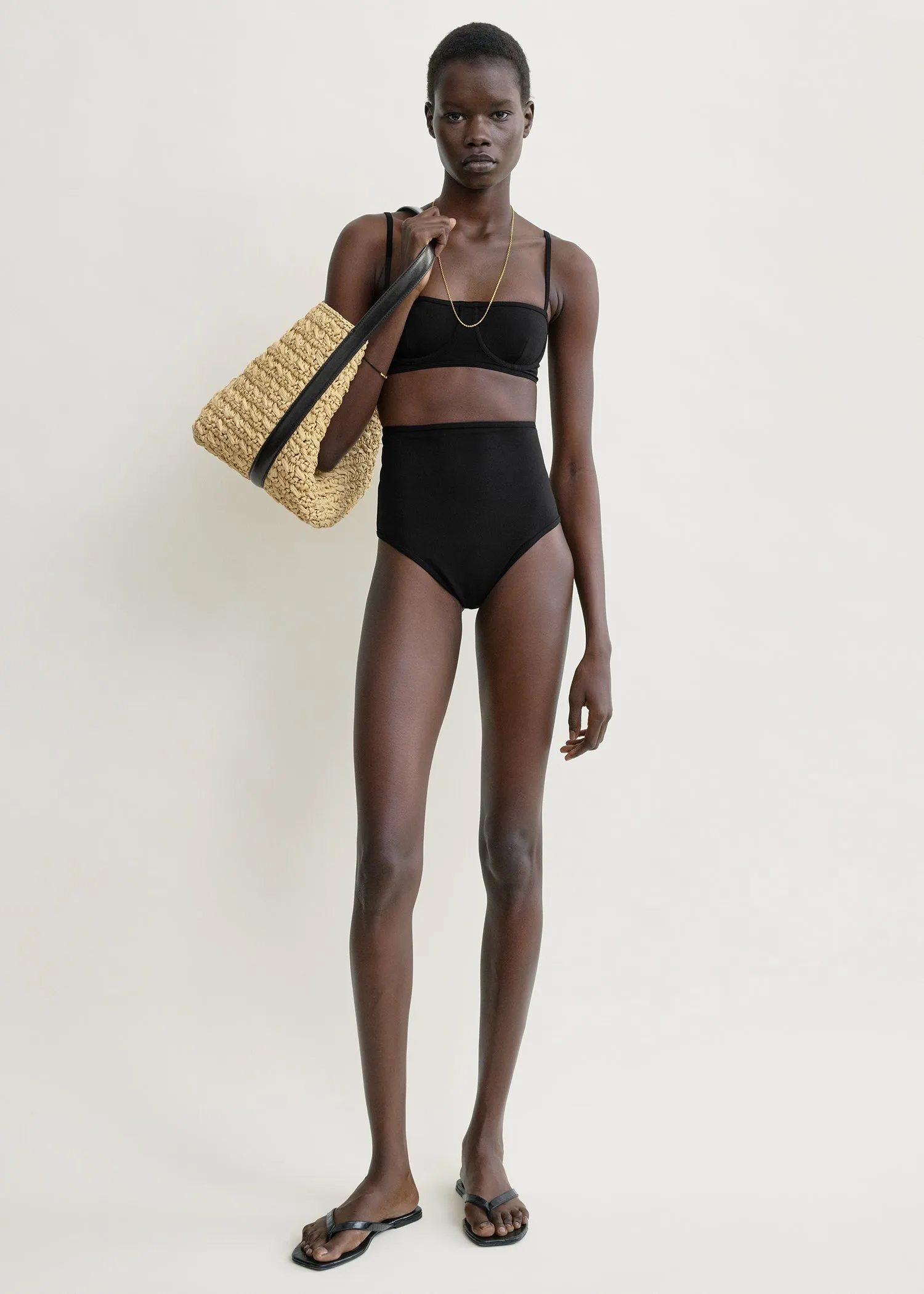 Balconette bikini top black sold by Toteme