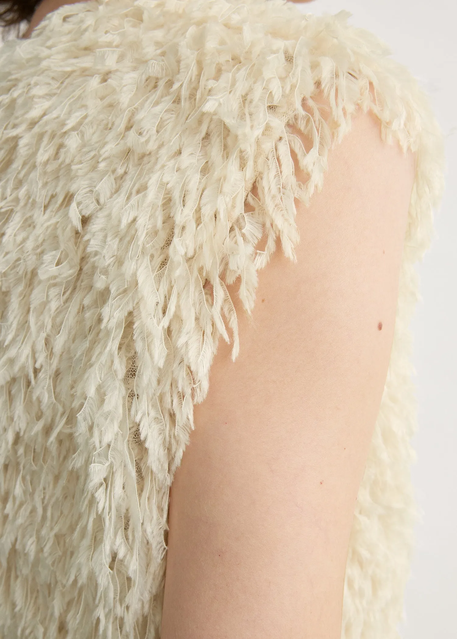 Feathered-jersey top eggshell sold by Toteme product image thumbnail 5