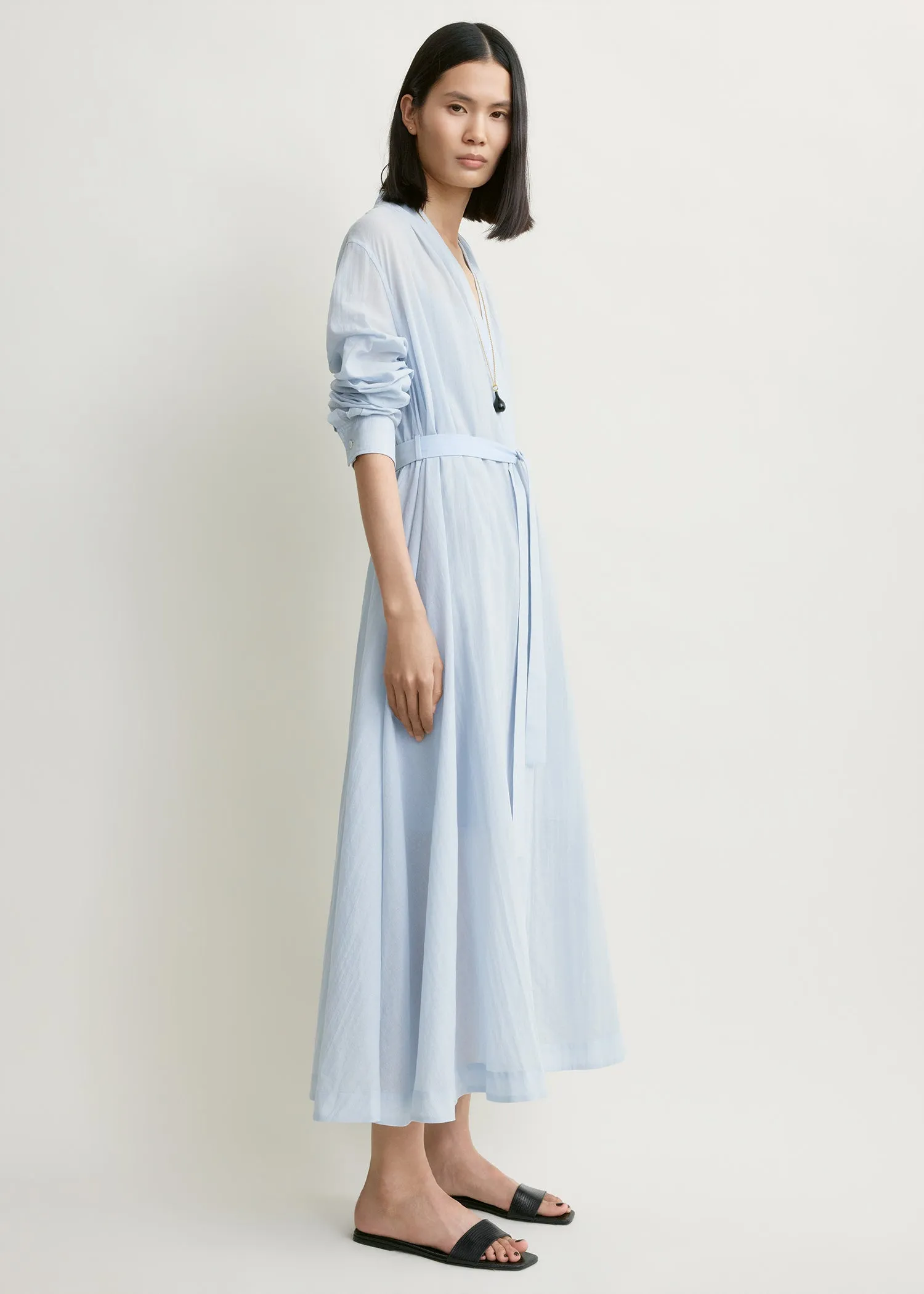 Belted cotton voile dress sky sold by Toteme product image thumbnail 2
