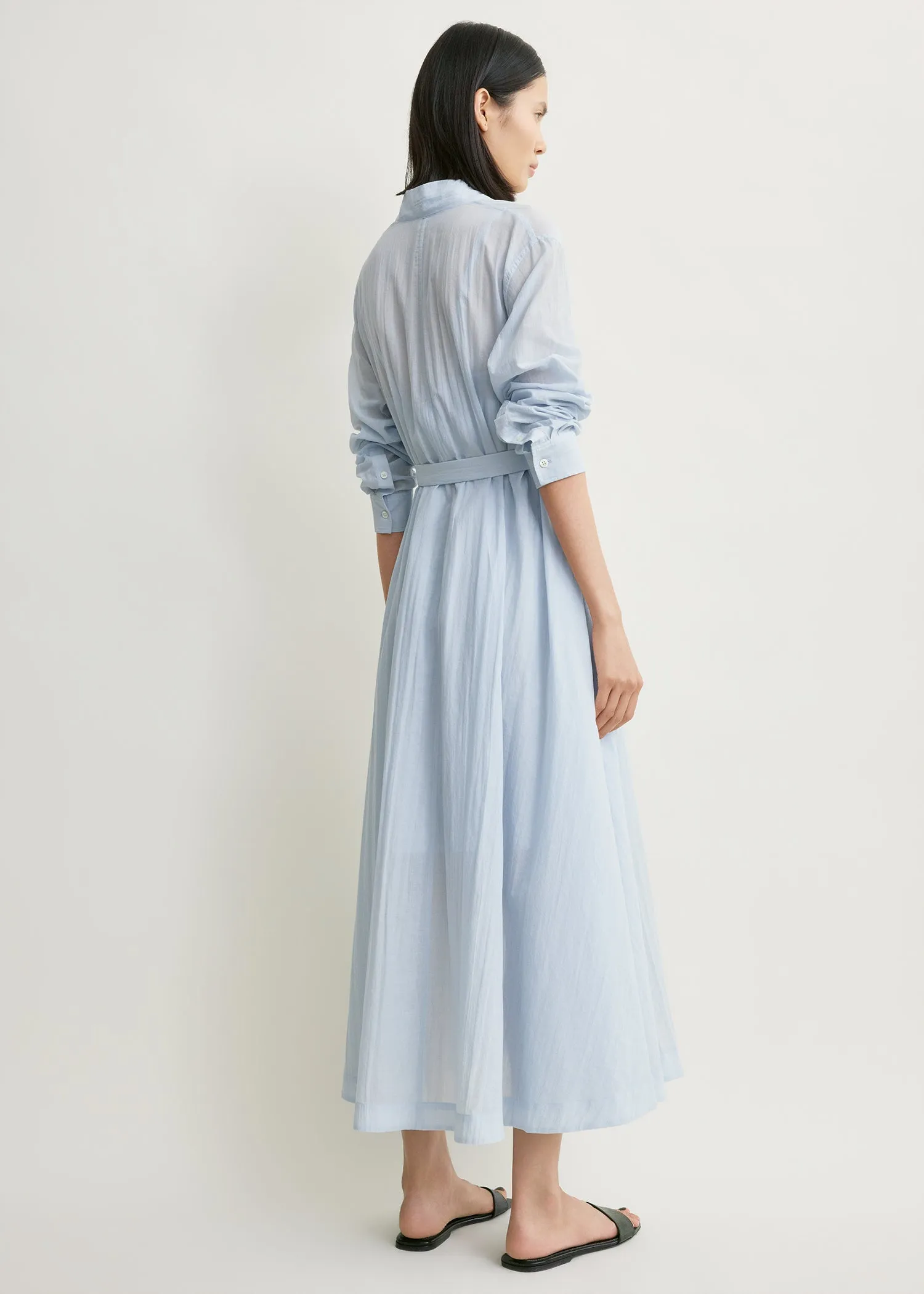 Belted cotton voile dress sky sold by Toteme product image thumbnail 3