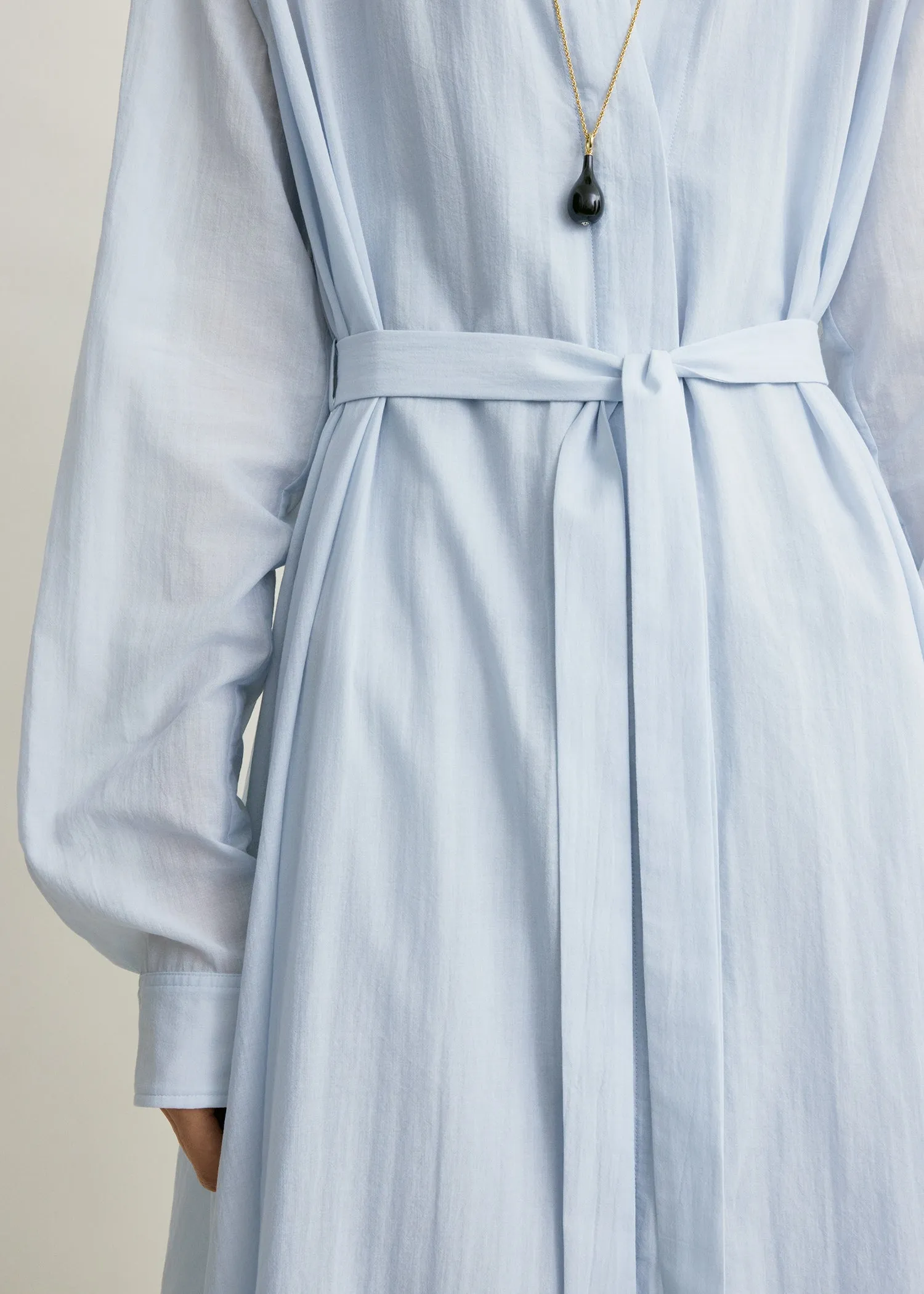 Belted cotton voile dress sky sold by Toteme product image thumbnail 4
