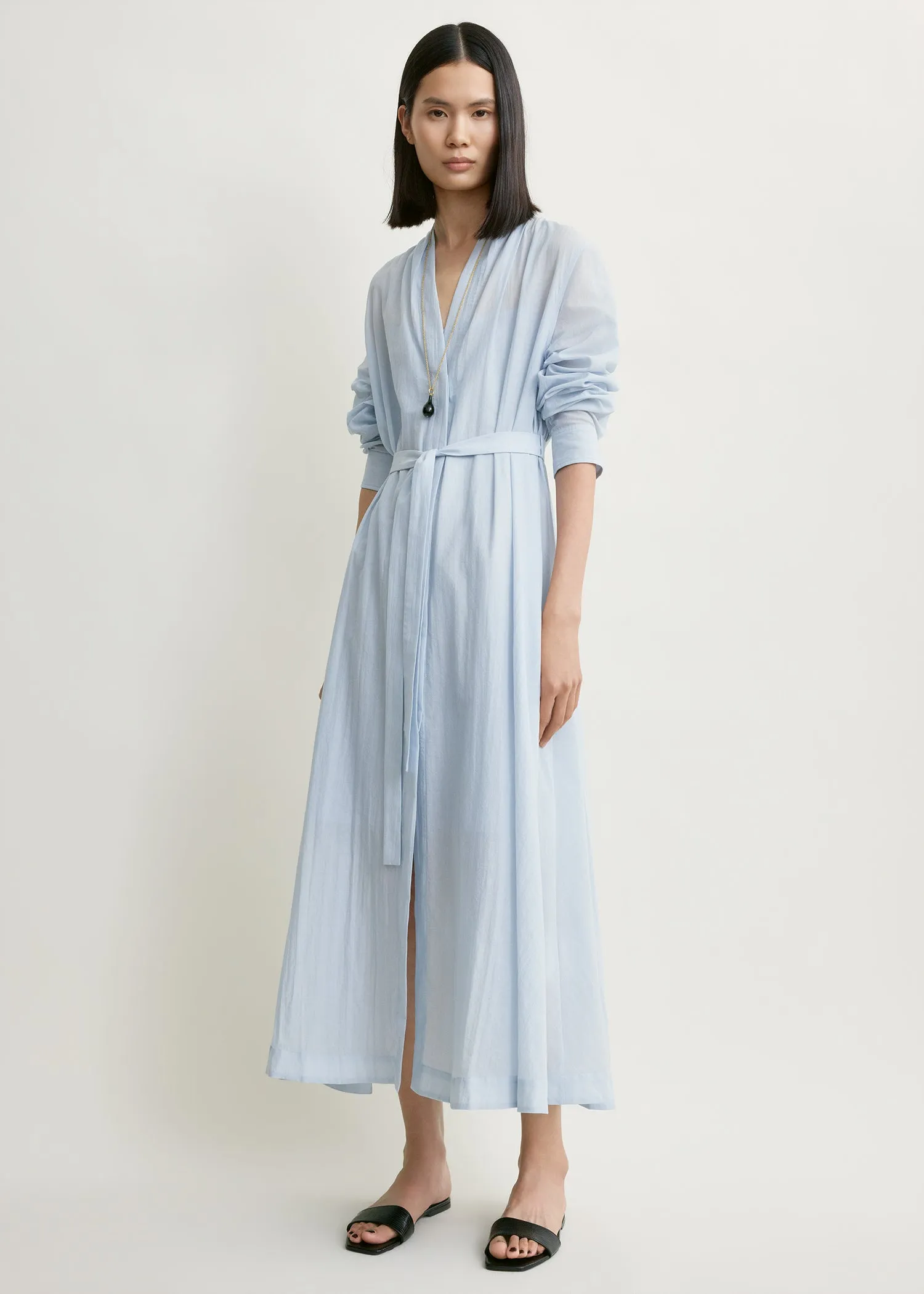 Belted cotton voile dress sky sold by Toteme