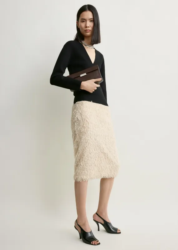 Feathered-jersey skirt eggshell made by Toteme