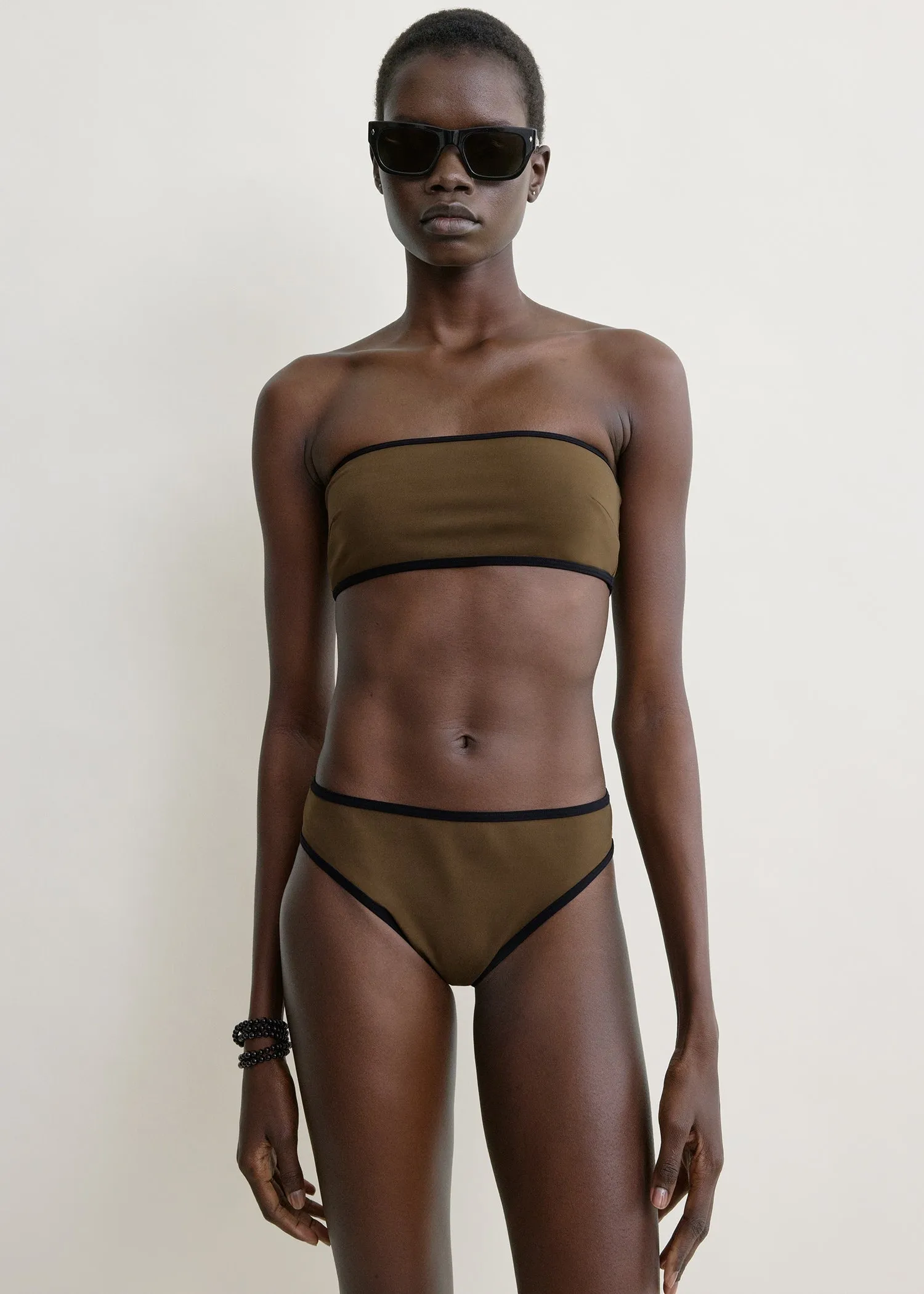 Stripe edge bikini bottoms walnut sold by Toteme product image thumbnail 4