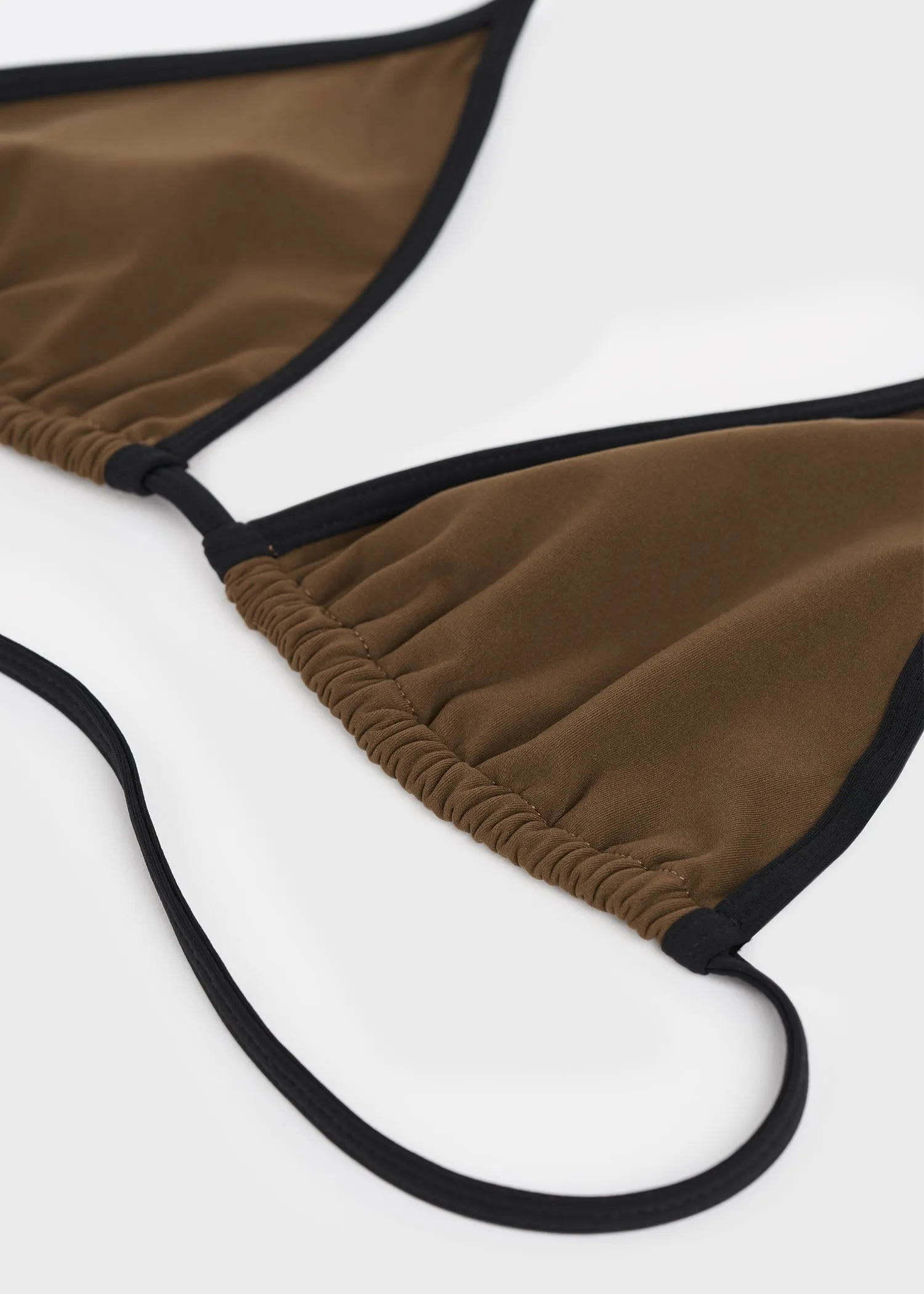 Stripe tie bikini top walnut sold by Toteme product image thumbnail 5