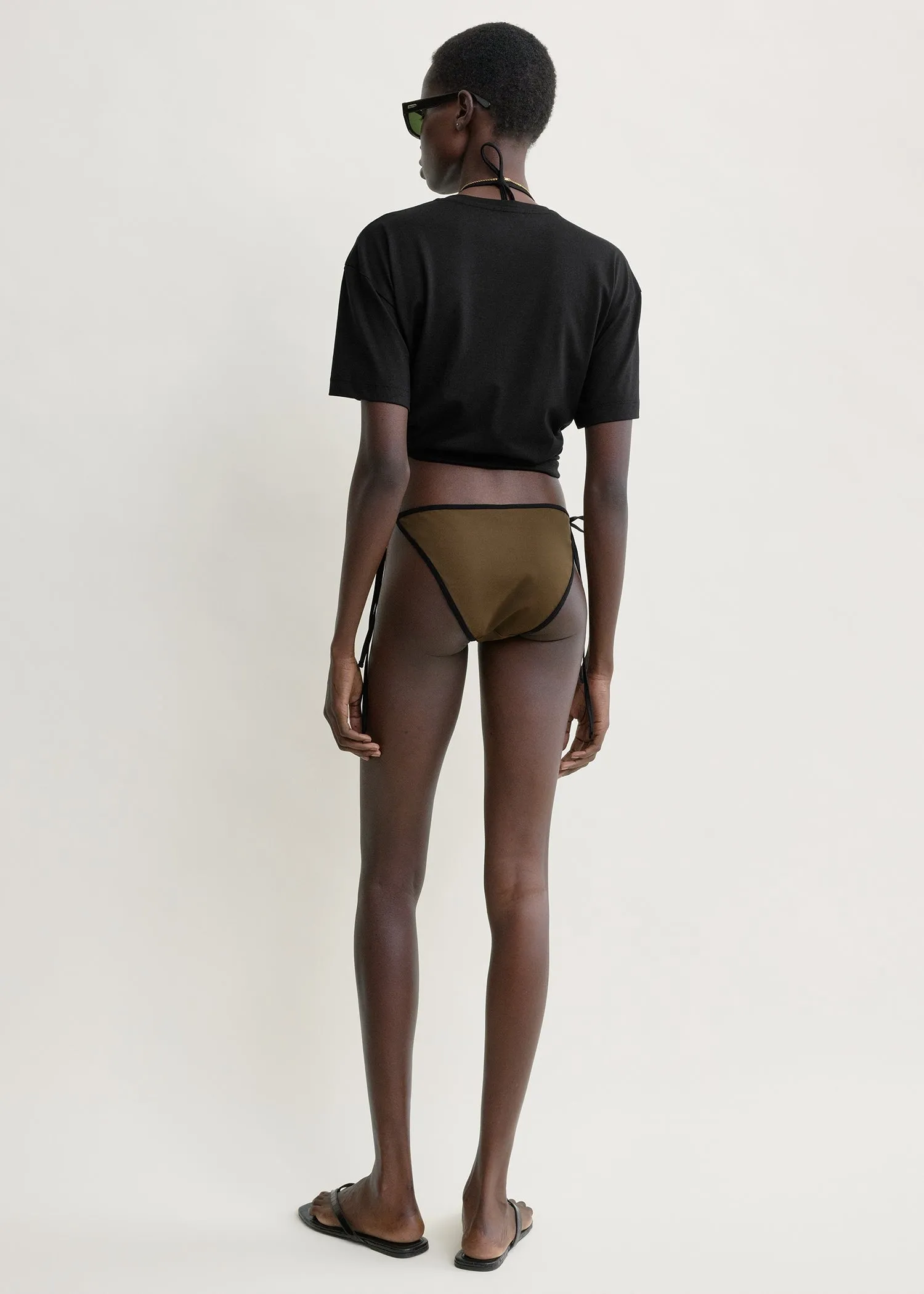 Stripe tie bikini bottoms walnut sold by Toteme product image thumbnail 3
