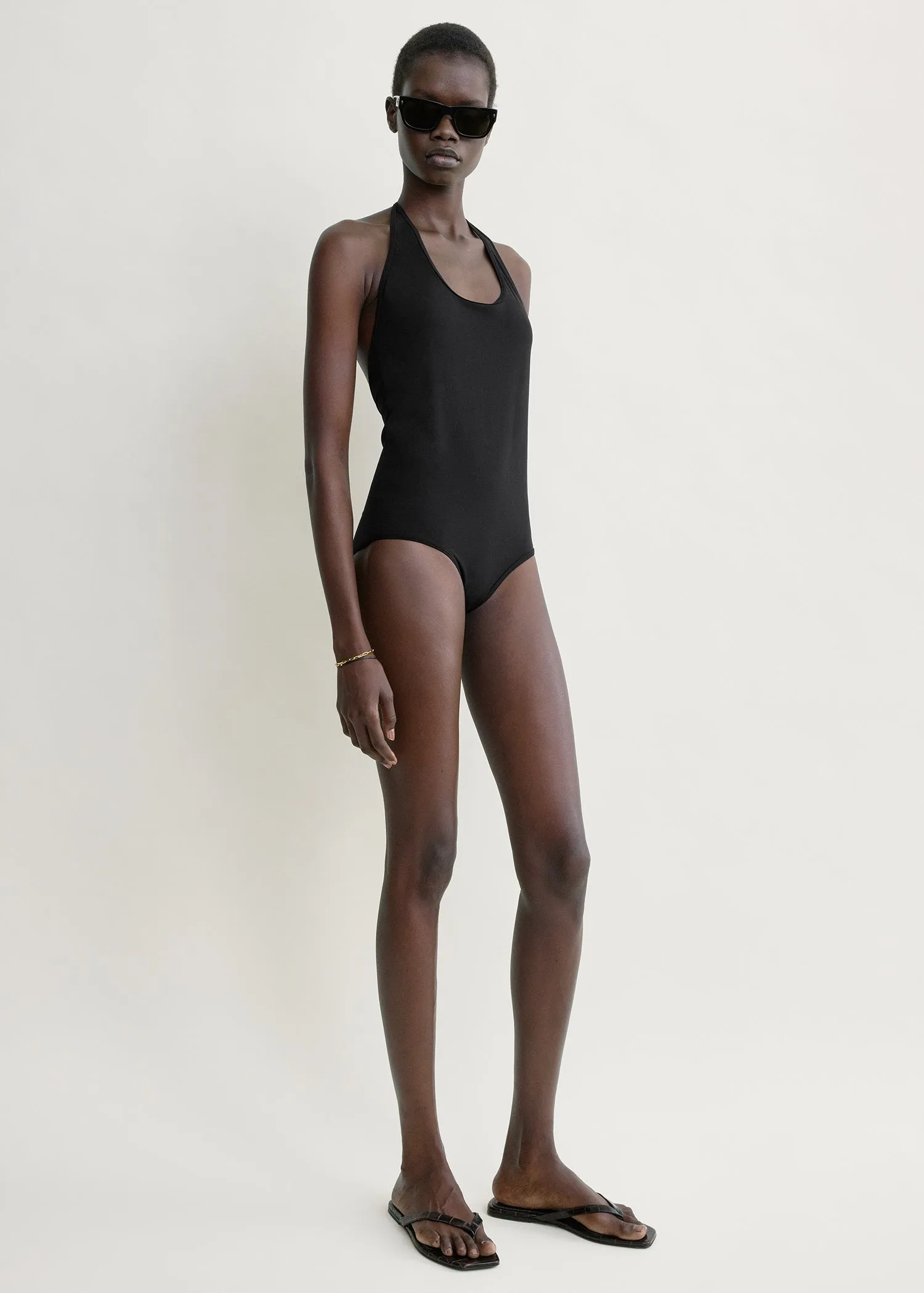 Halter tie swimsuit black sold by Toteme product image thumbnail 2