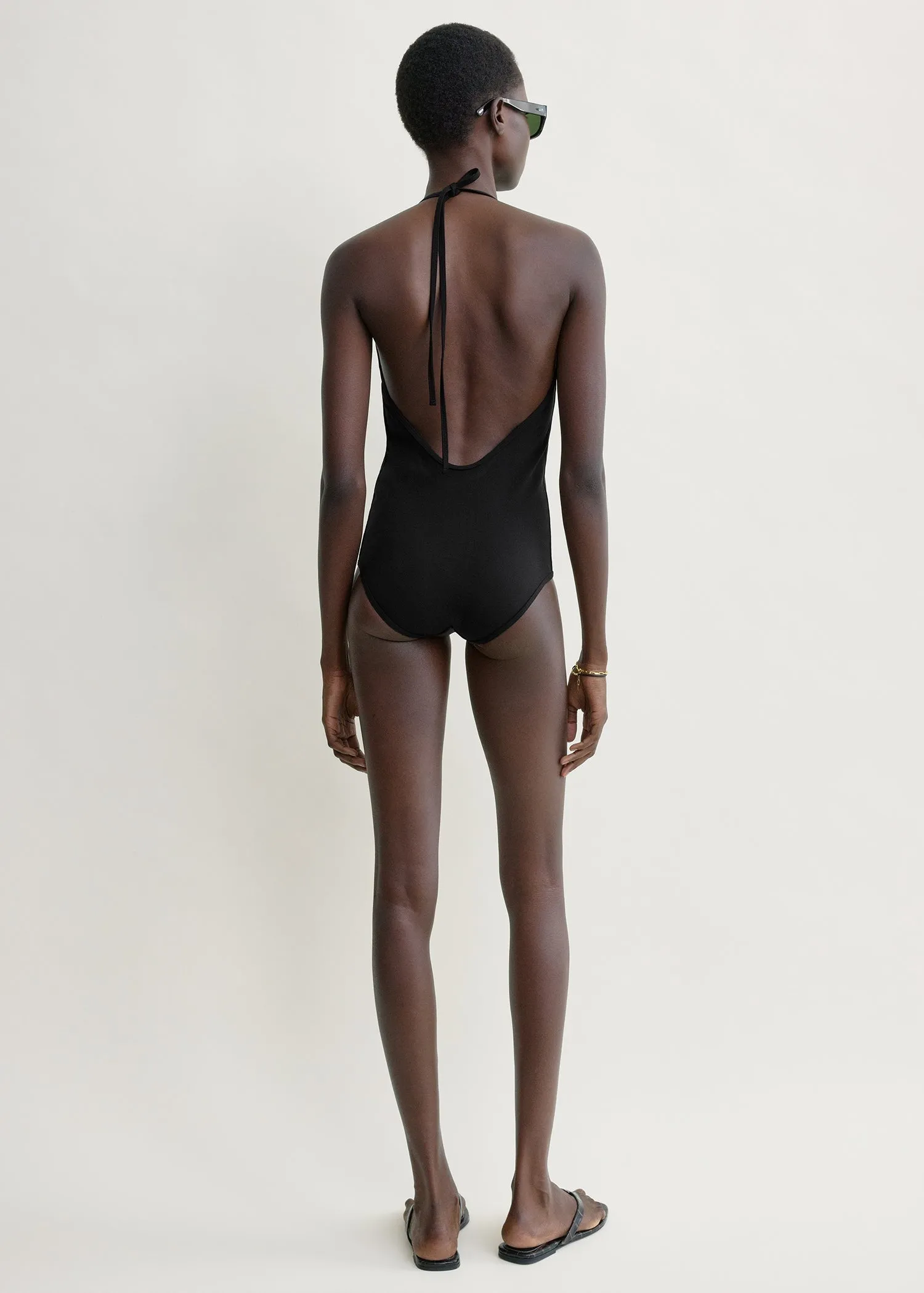 Halter tie swimsuit black sold by Toteme product image thumbnail 3