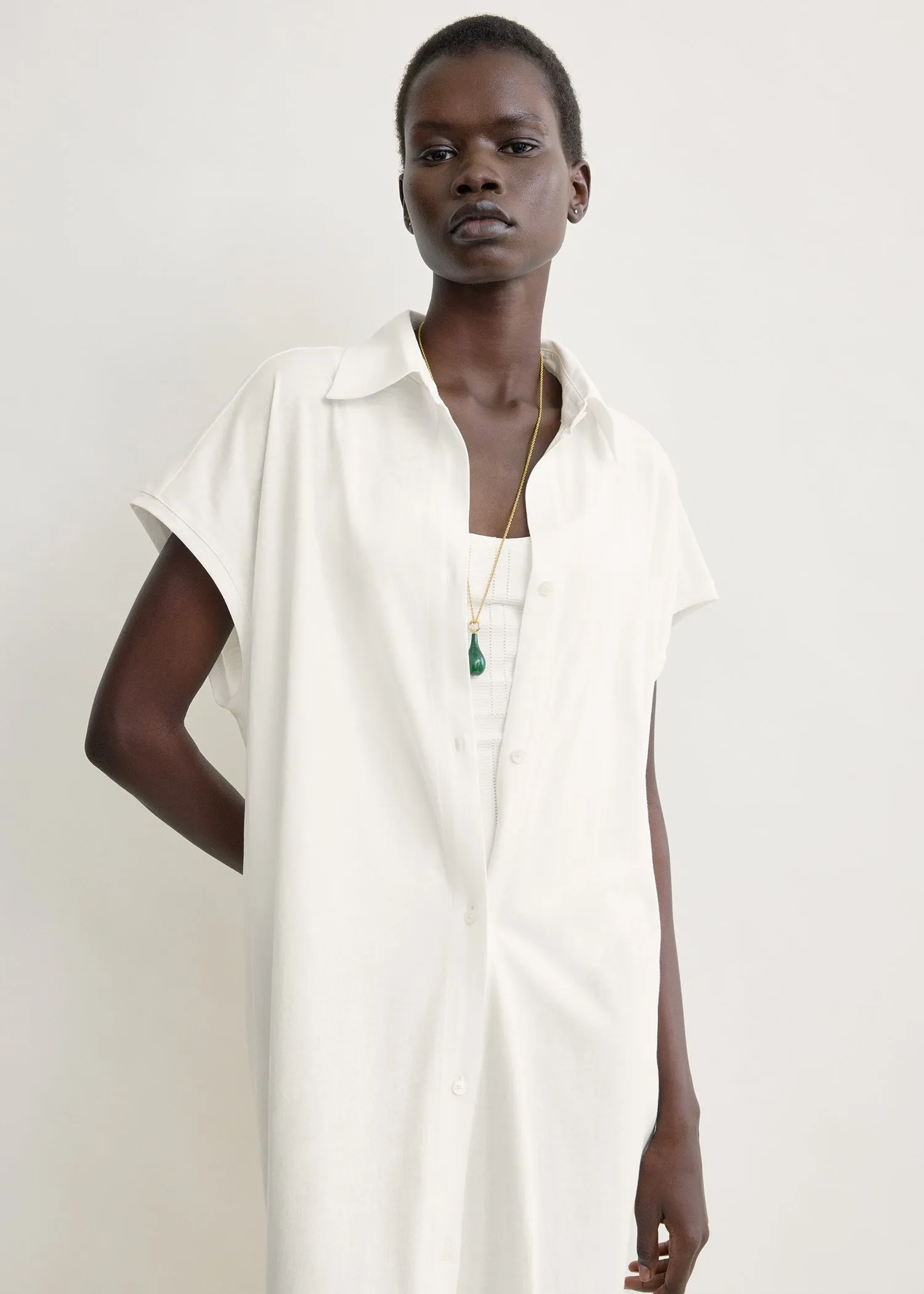 Jersey shirtdress off-white sold by Toteme product image thumbnail 4