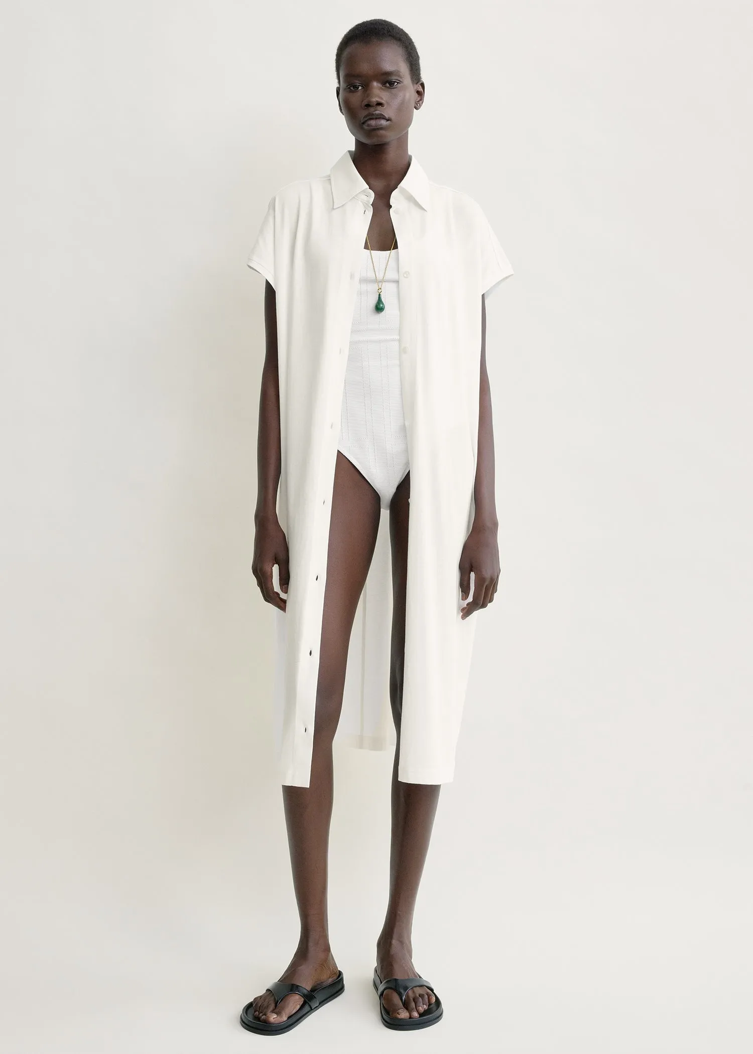 Jersey shirtdress off-white sold by Toteme