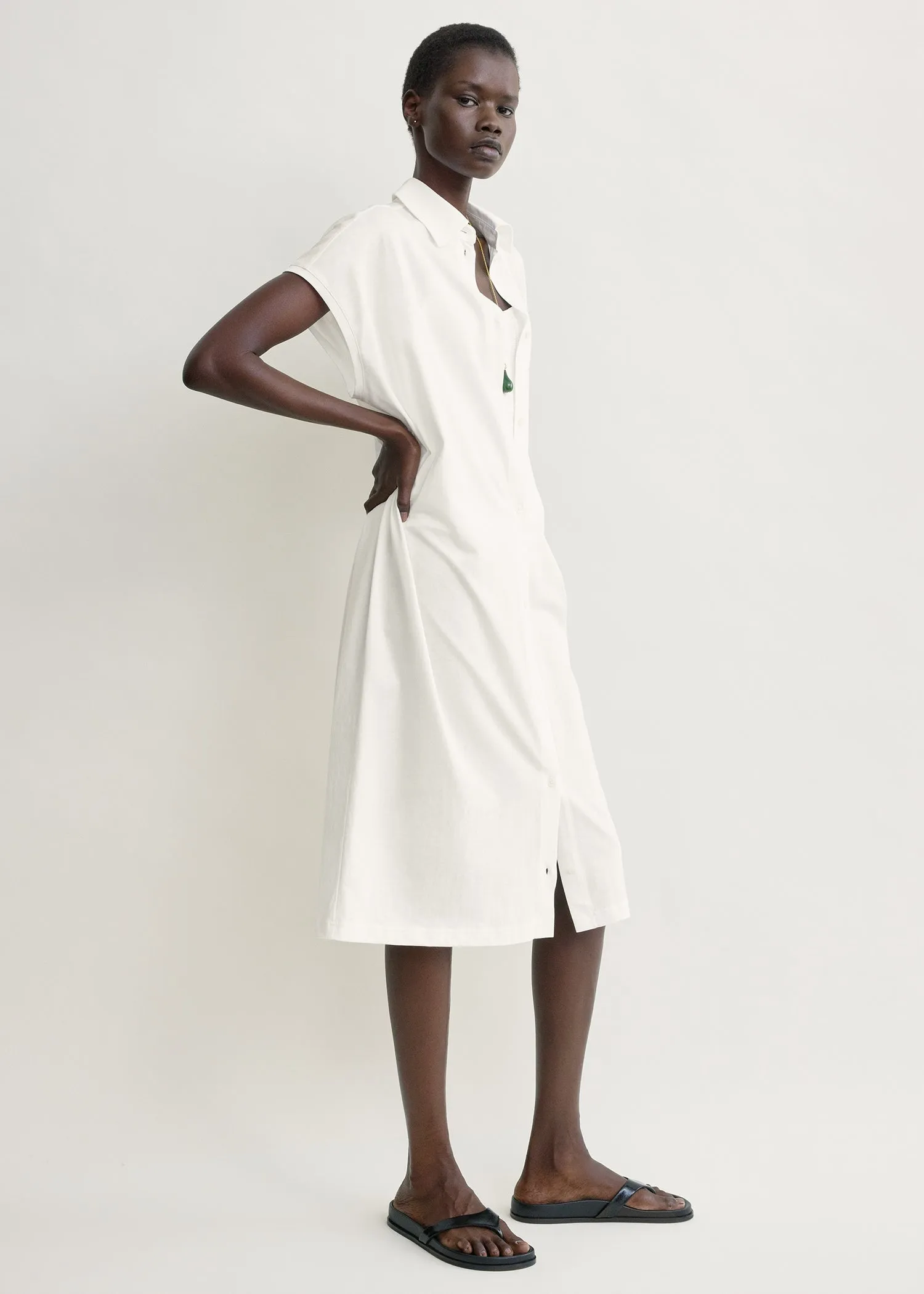 Jersey shirtdress off-white sold by Toteme product image thumbnail 2